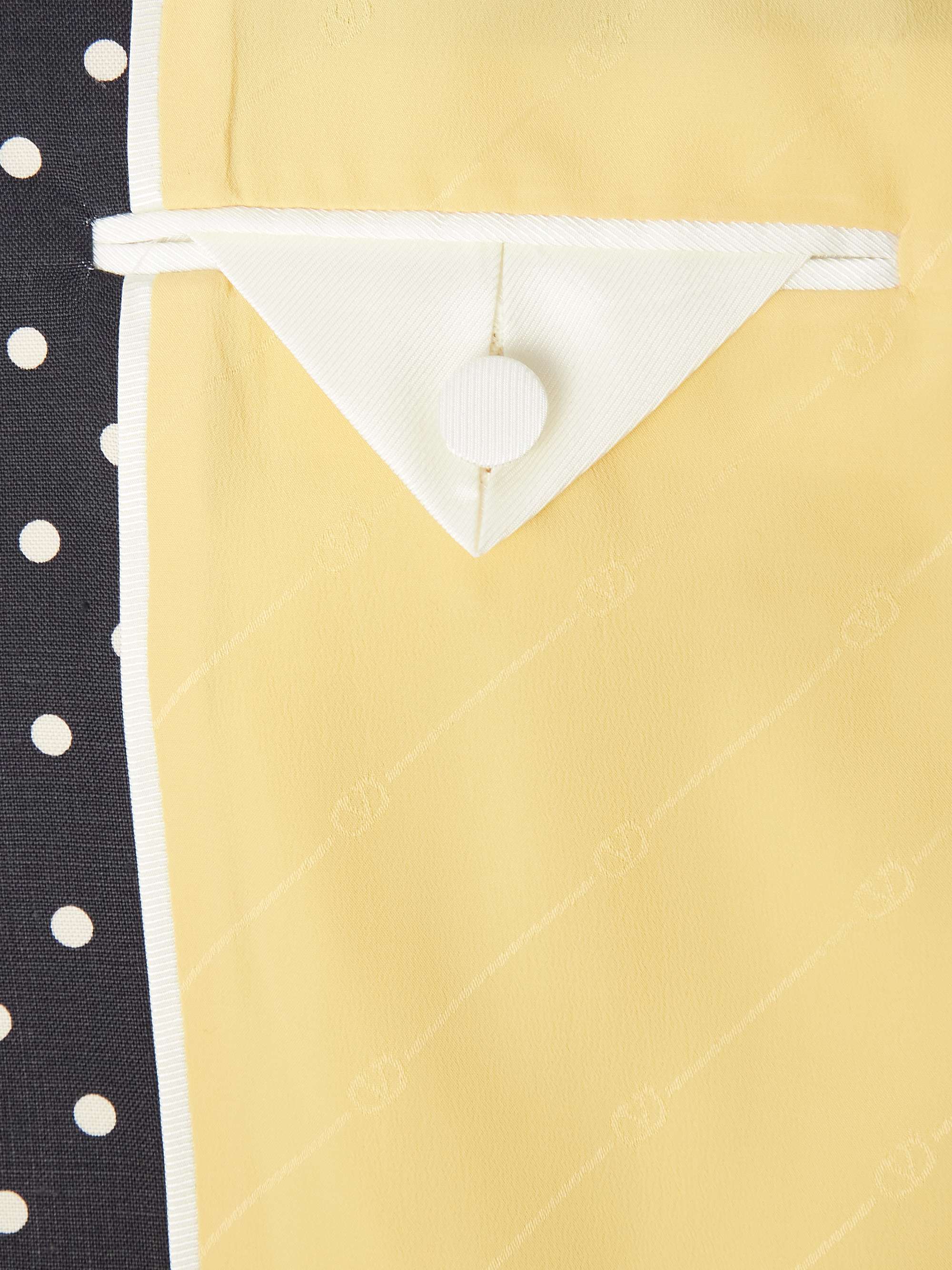 Slim-Fit Polka-Dot Silk-Shantung Blazer view