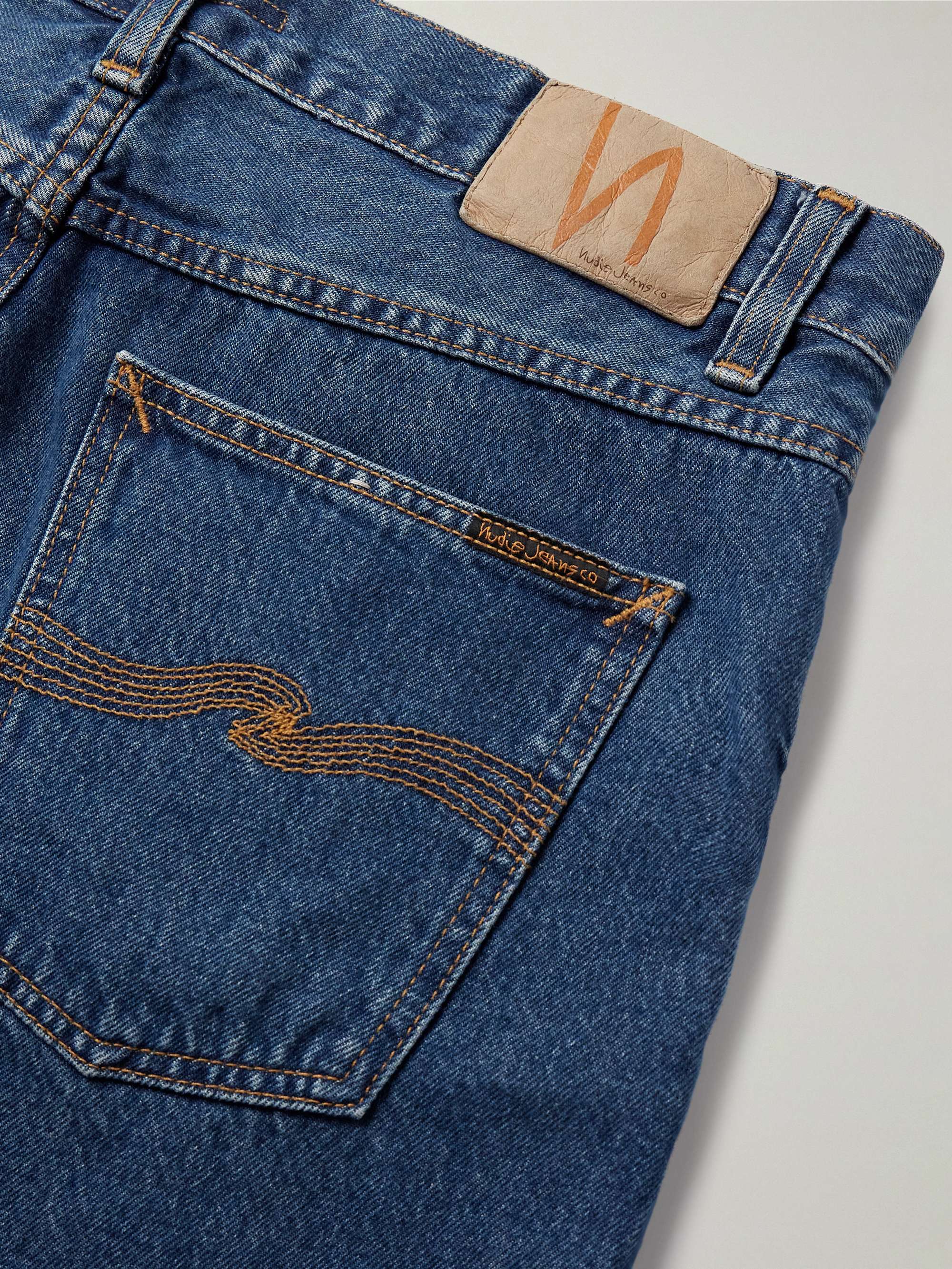 Seth Straight-Leg Stone-Washed Organic Denim Shorts view