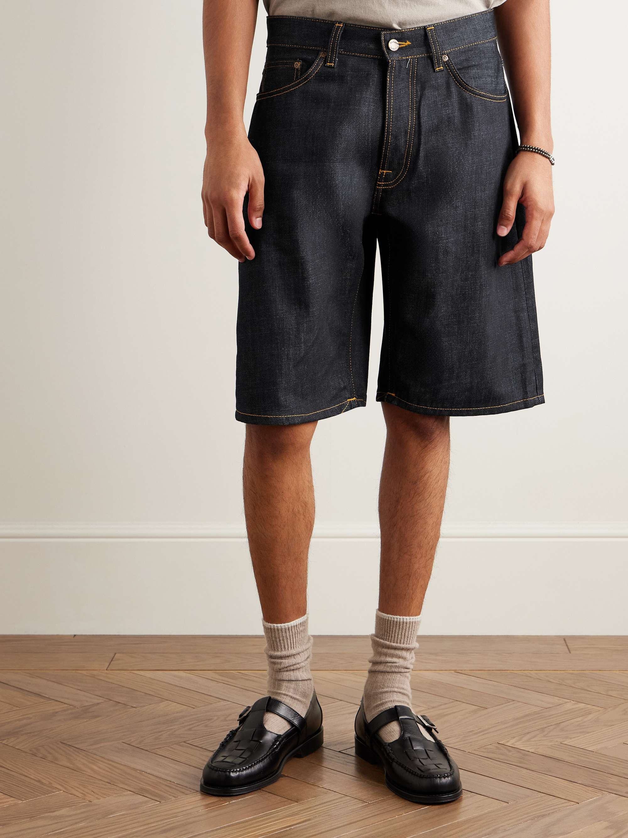 Zeb Wide-Leg Organic Denim Shorts view
