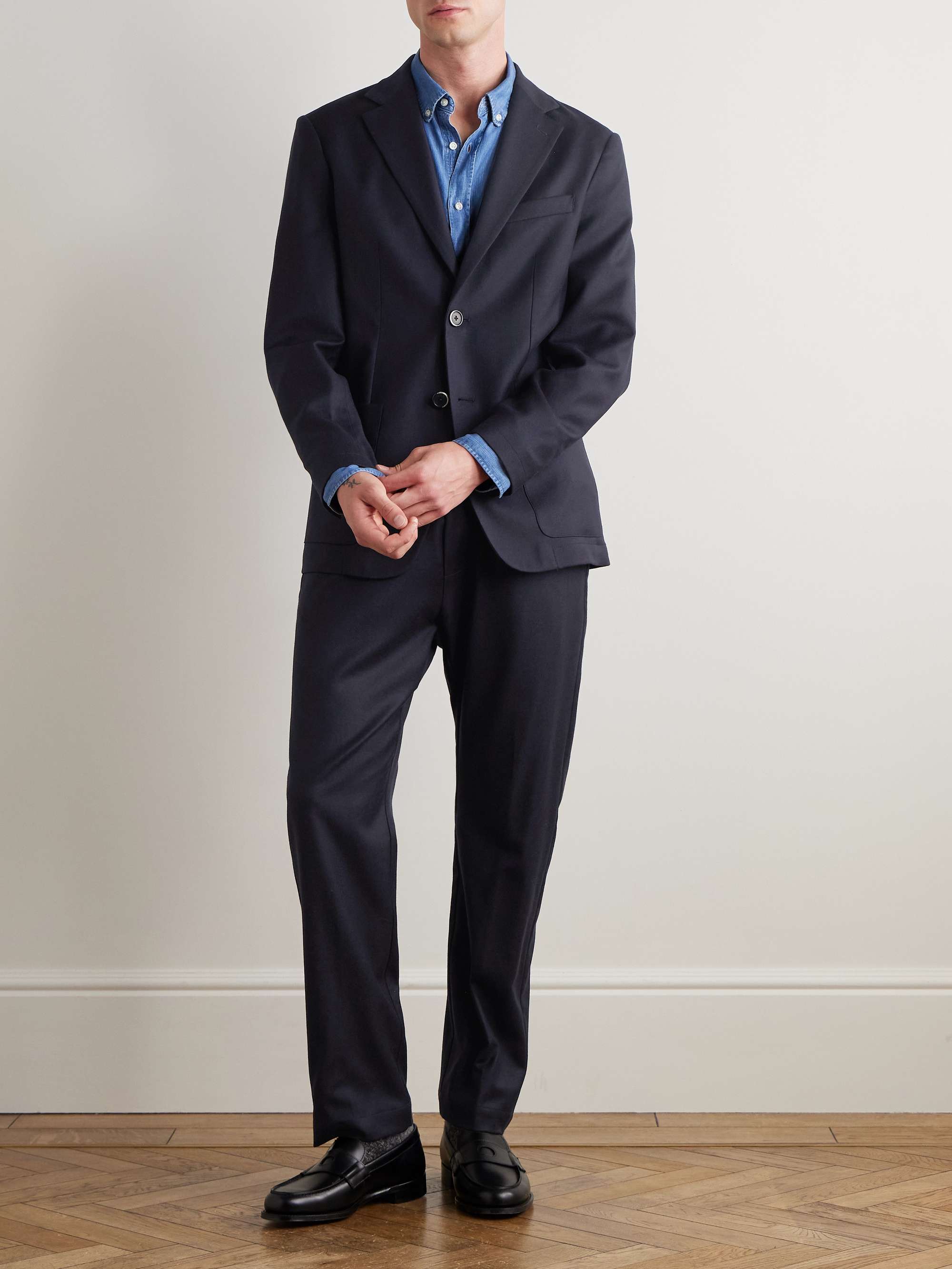 Bativoga Straight-Leg Virgin Wool-Blend Gabardine Trousers view