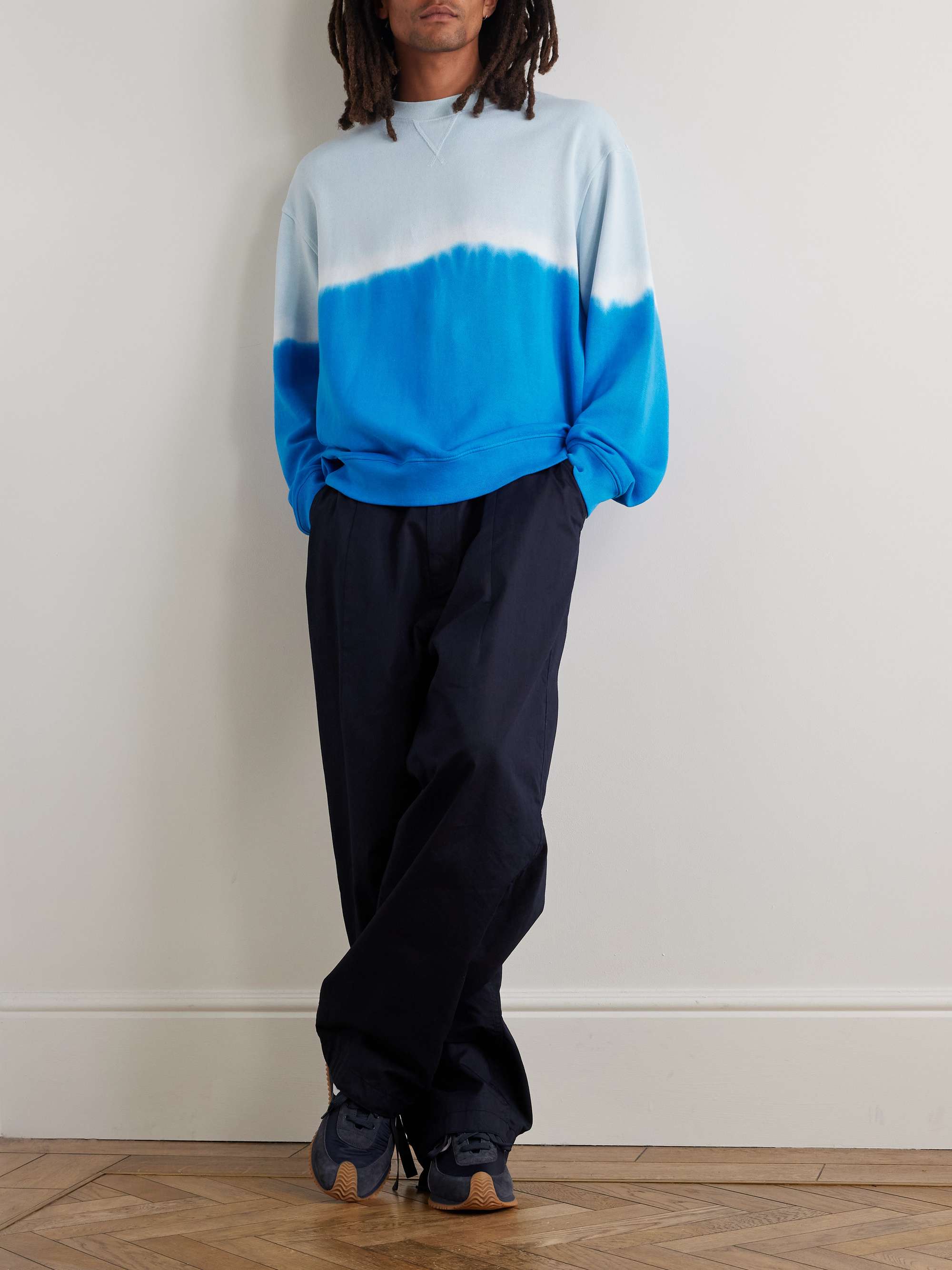 Embroidered Tie-Dyed Cotton And Cashmere-Blend Jersey Sweatshirt view