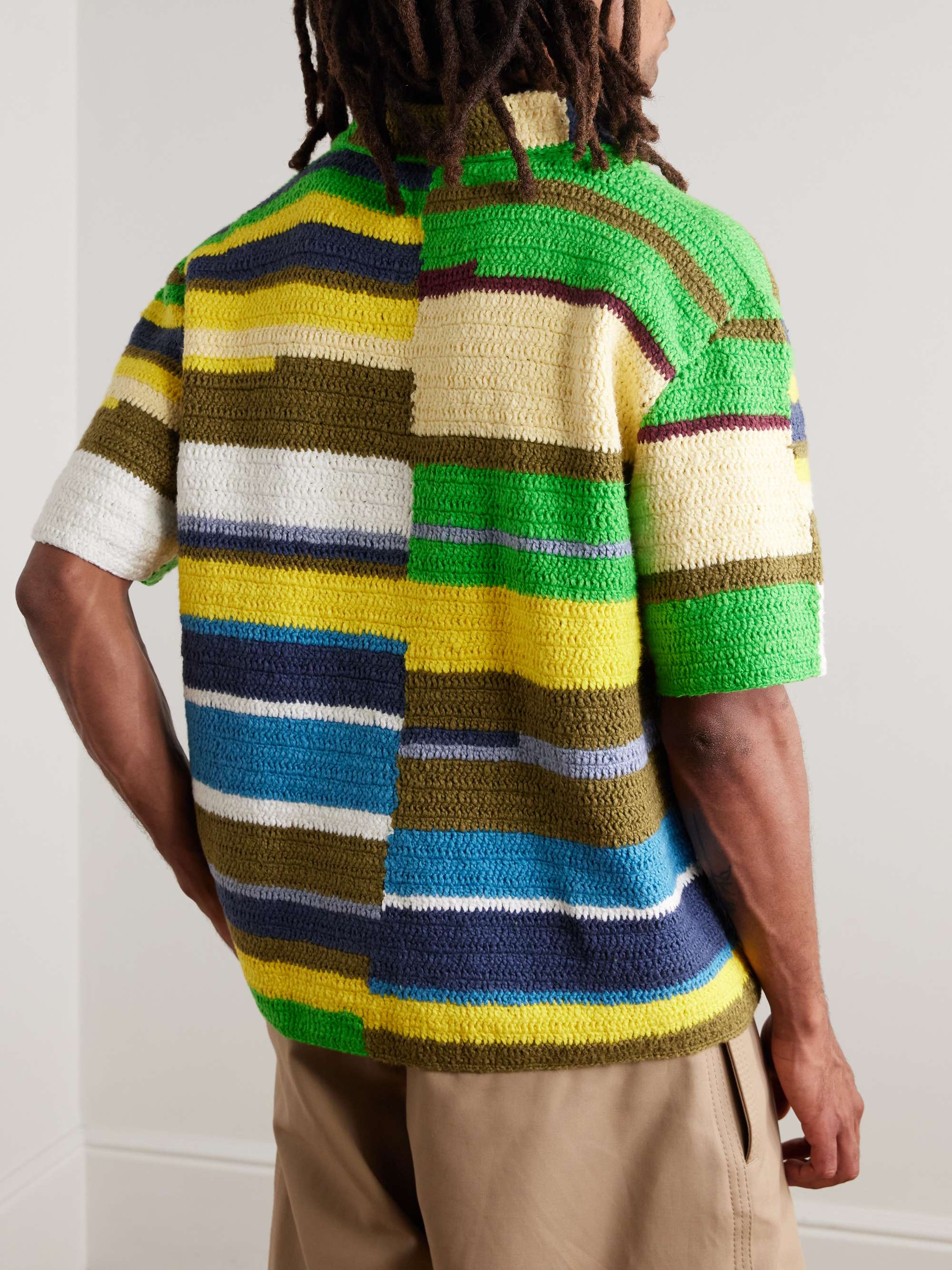 Striped Crocheted Organic Cotton Shirt view