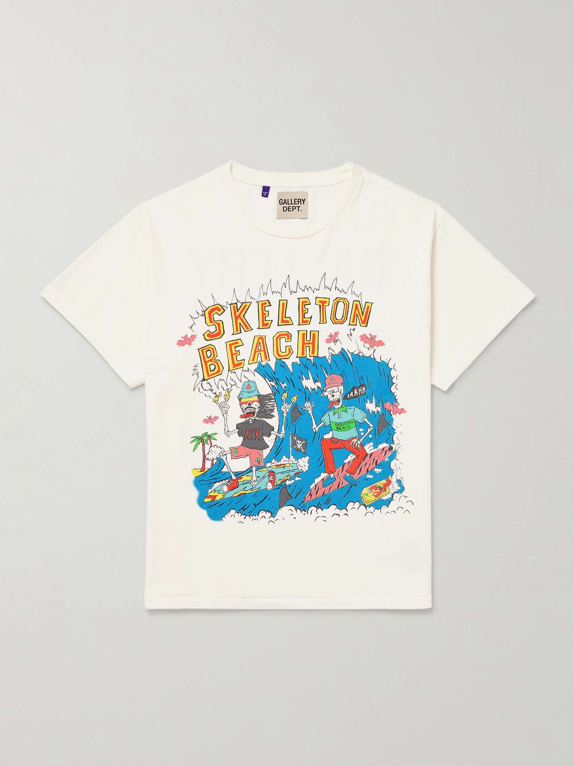 Skeleton Beach Surf Glittered Printed Cotton-Jersey T-Shirt view