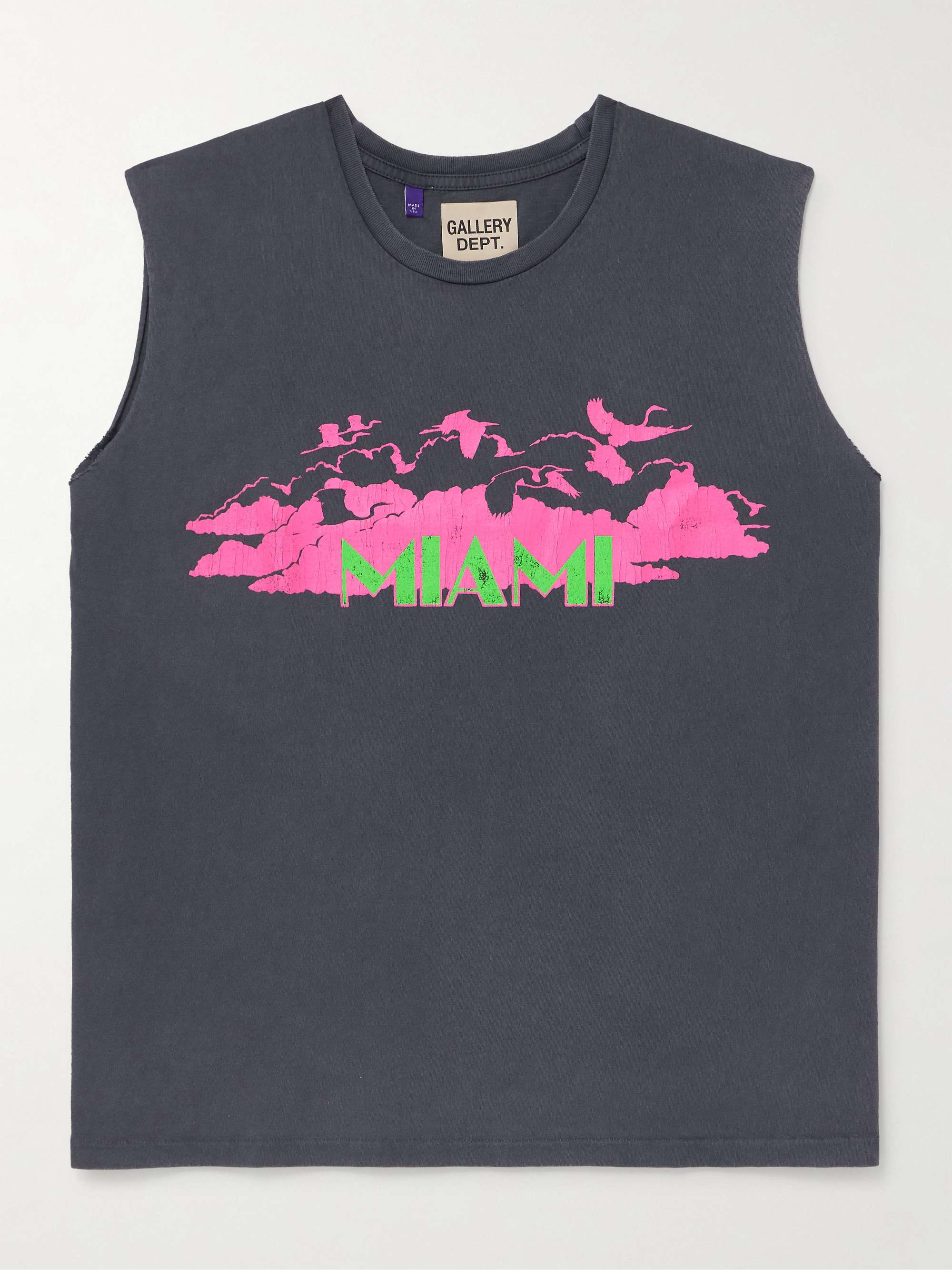 Collins Glittered Printed Cotton-Jersey Tank Top view