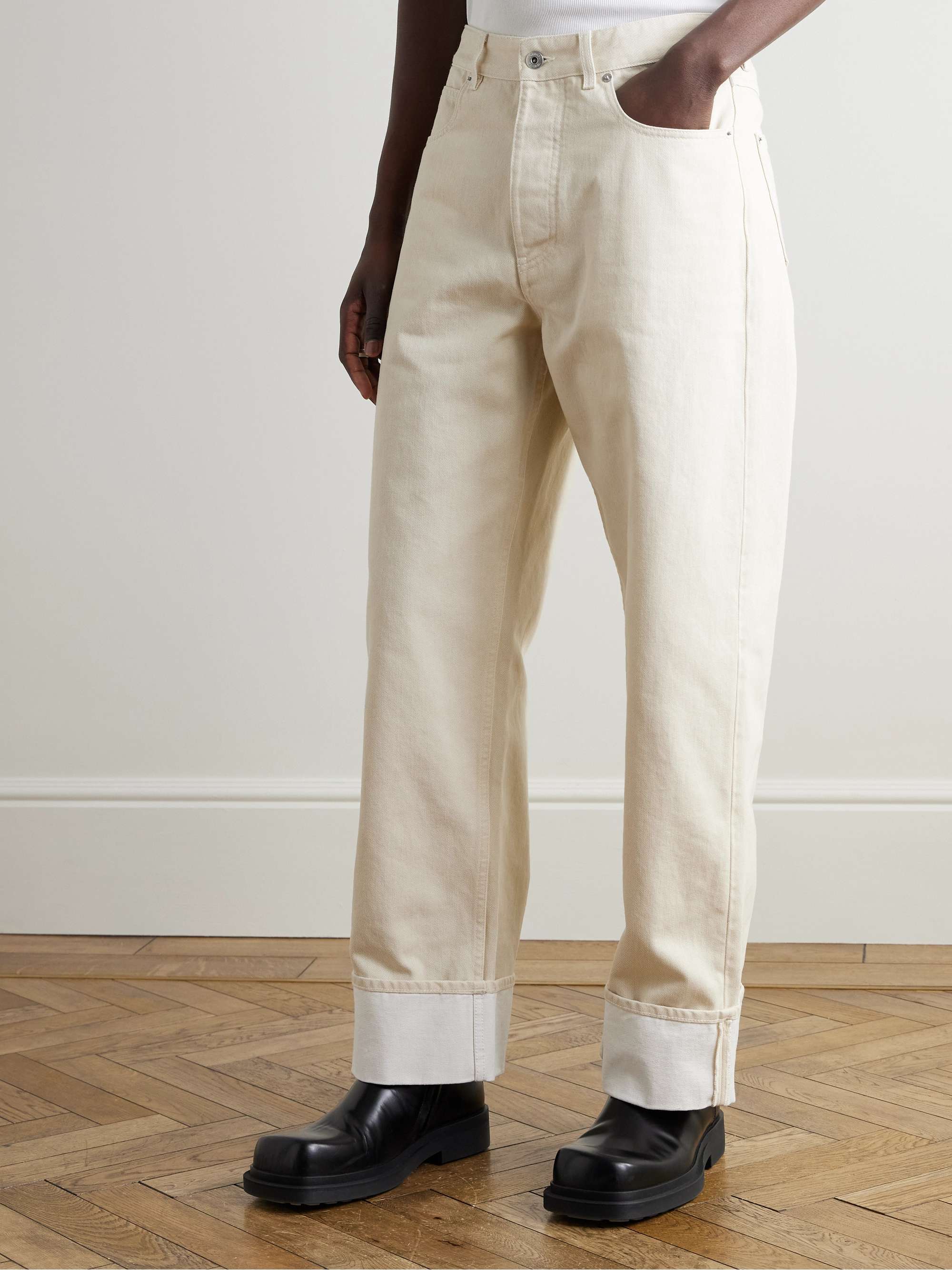 Wide-Leg Embellished Stone-Washed Jeans view