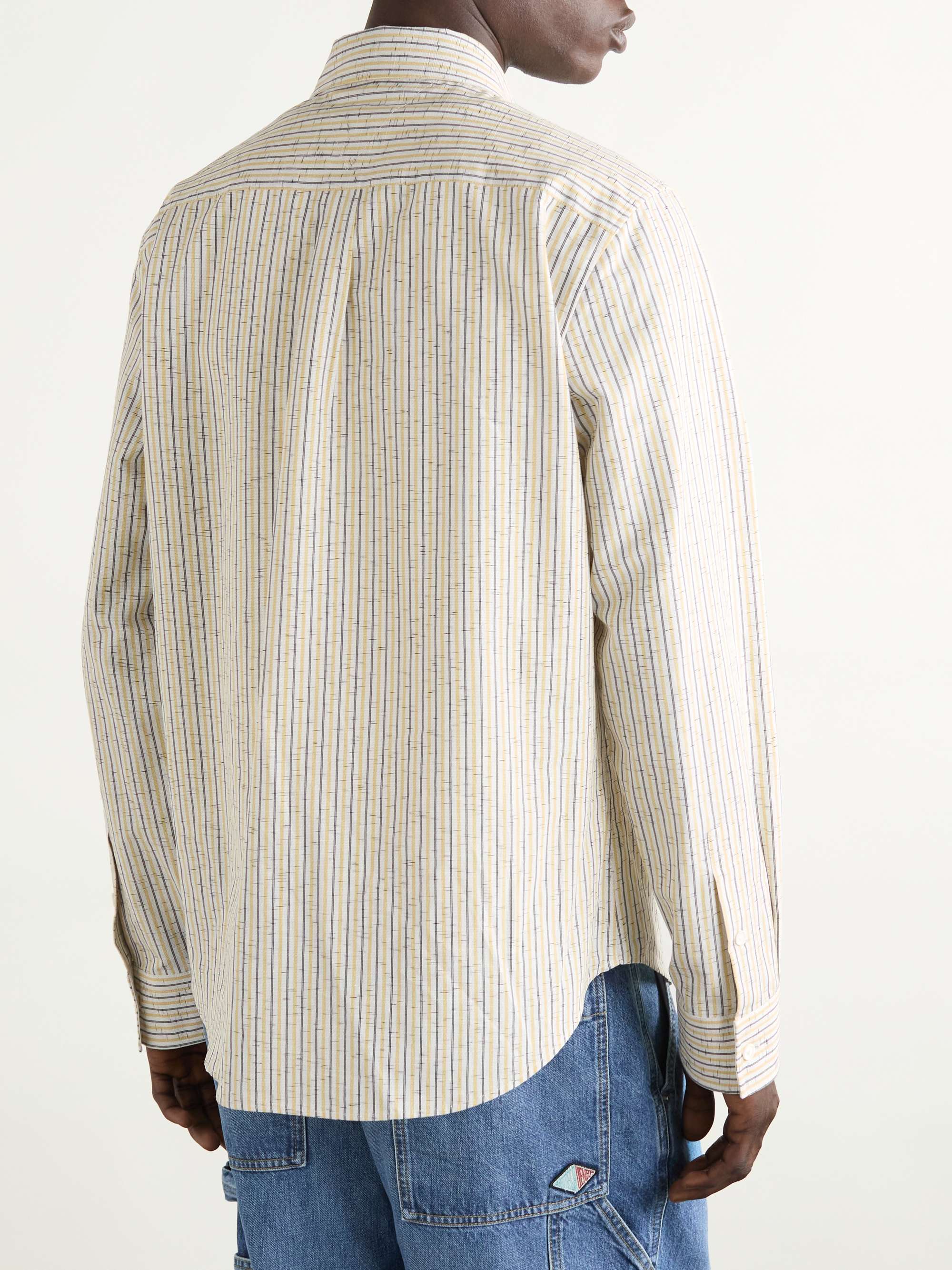 Striped Textured Cotton-Blend Shirt view