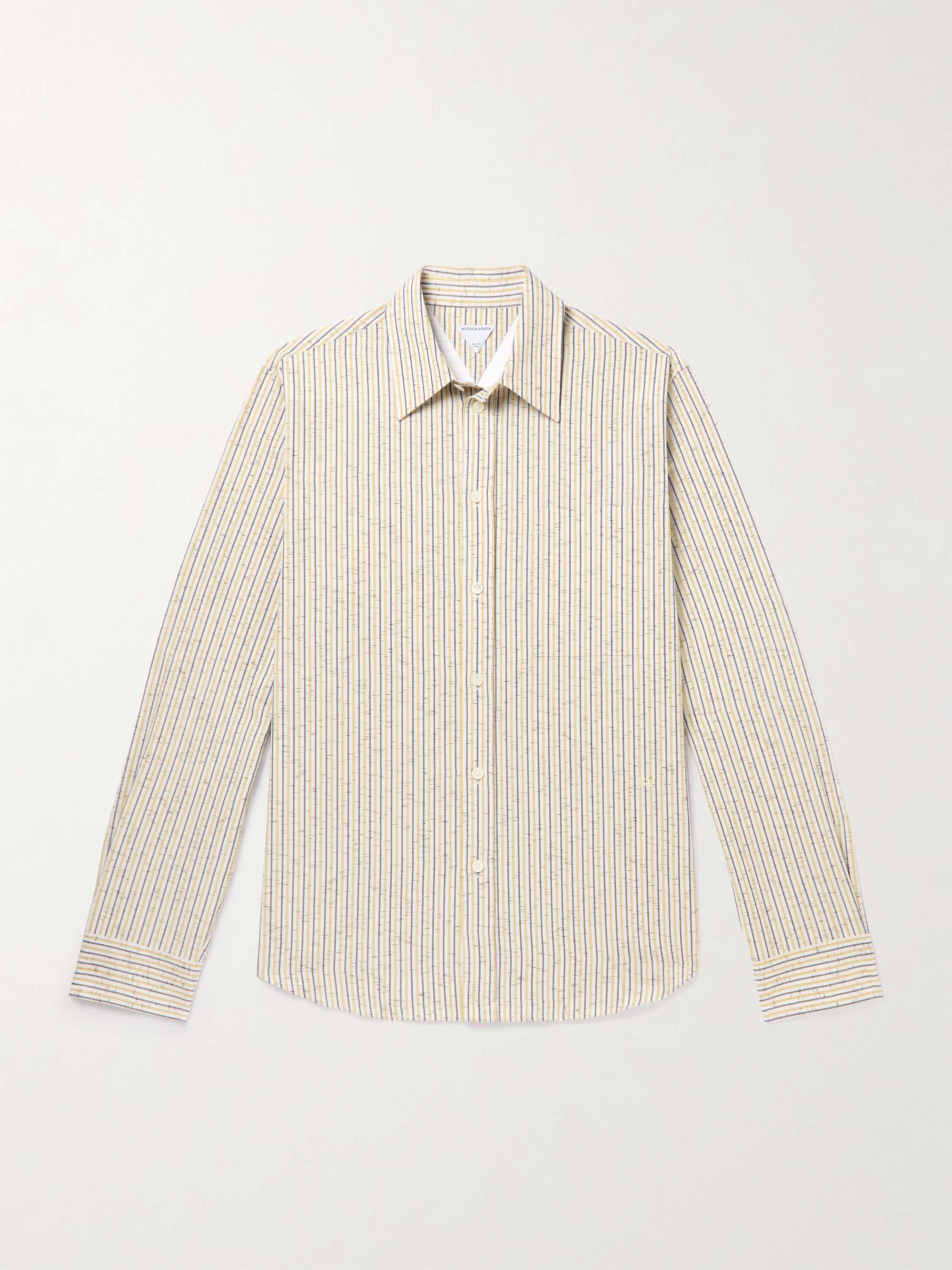 Striped Textured Cotton-Blend Shirt view
