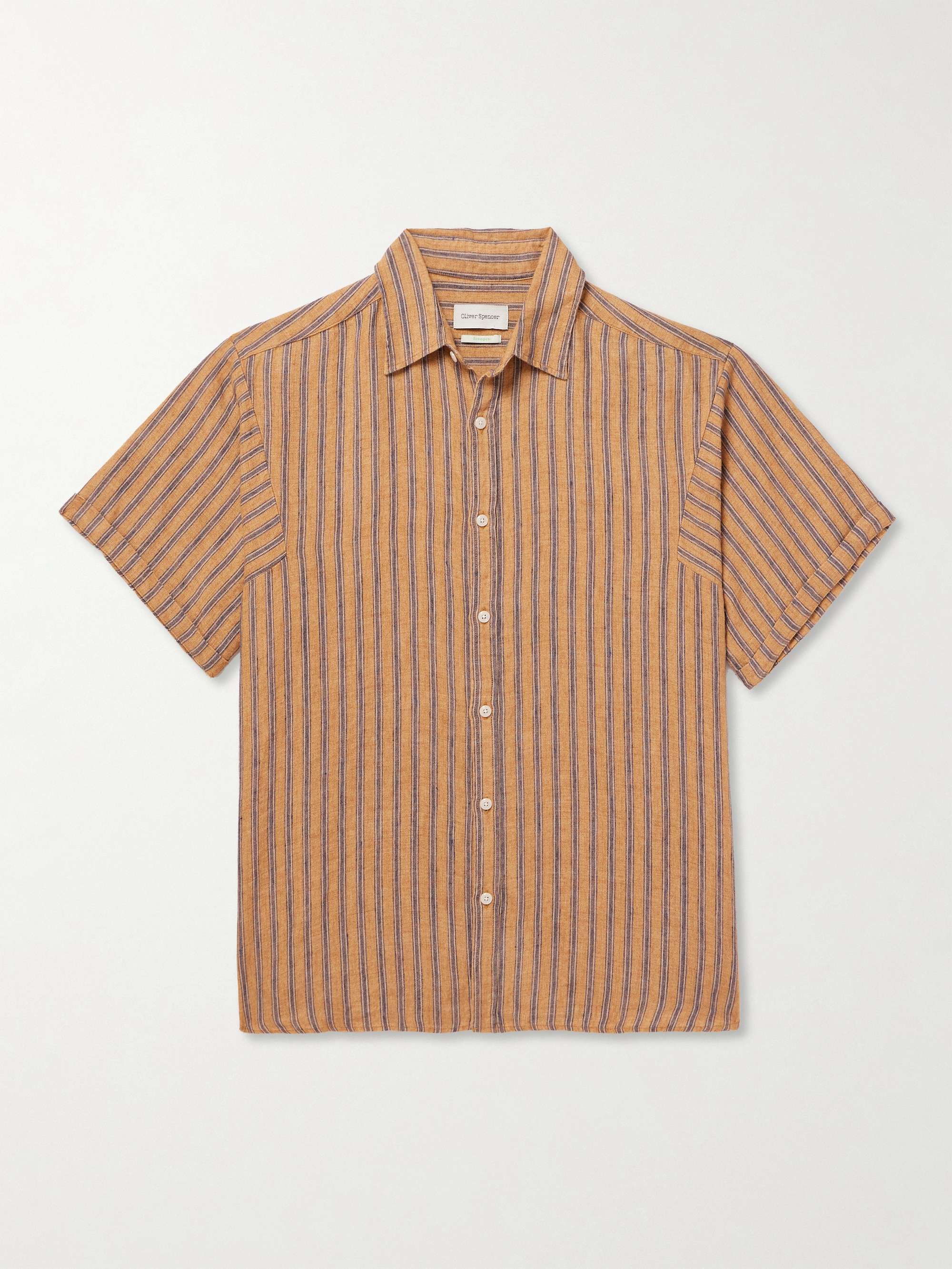 Garrison Striped Linen and Cotton-Blend Shirt view