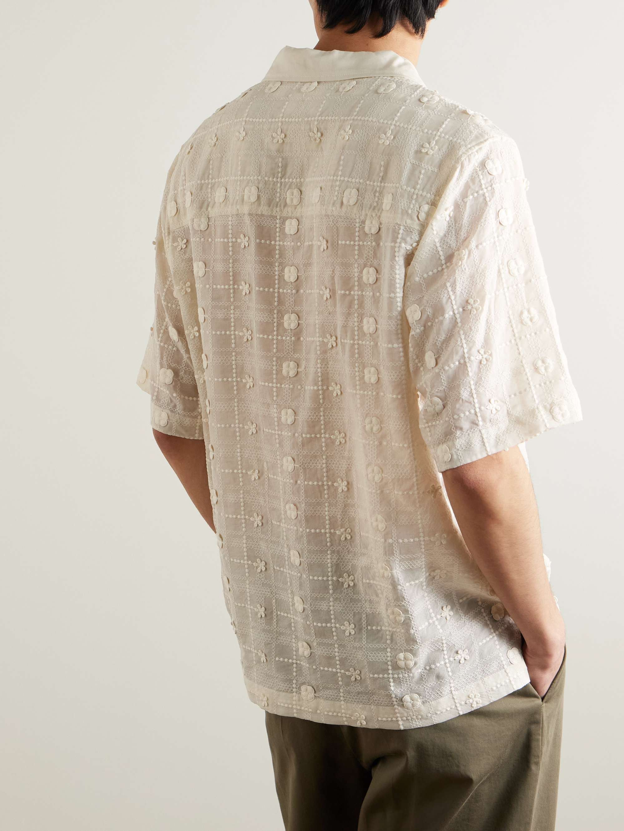 Ben 5026 Camp-Collar Embroidered Lyocell Shirt view