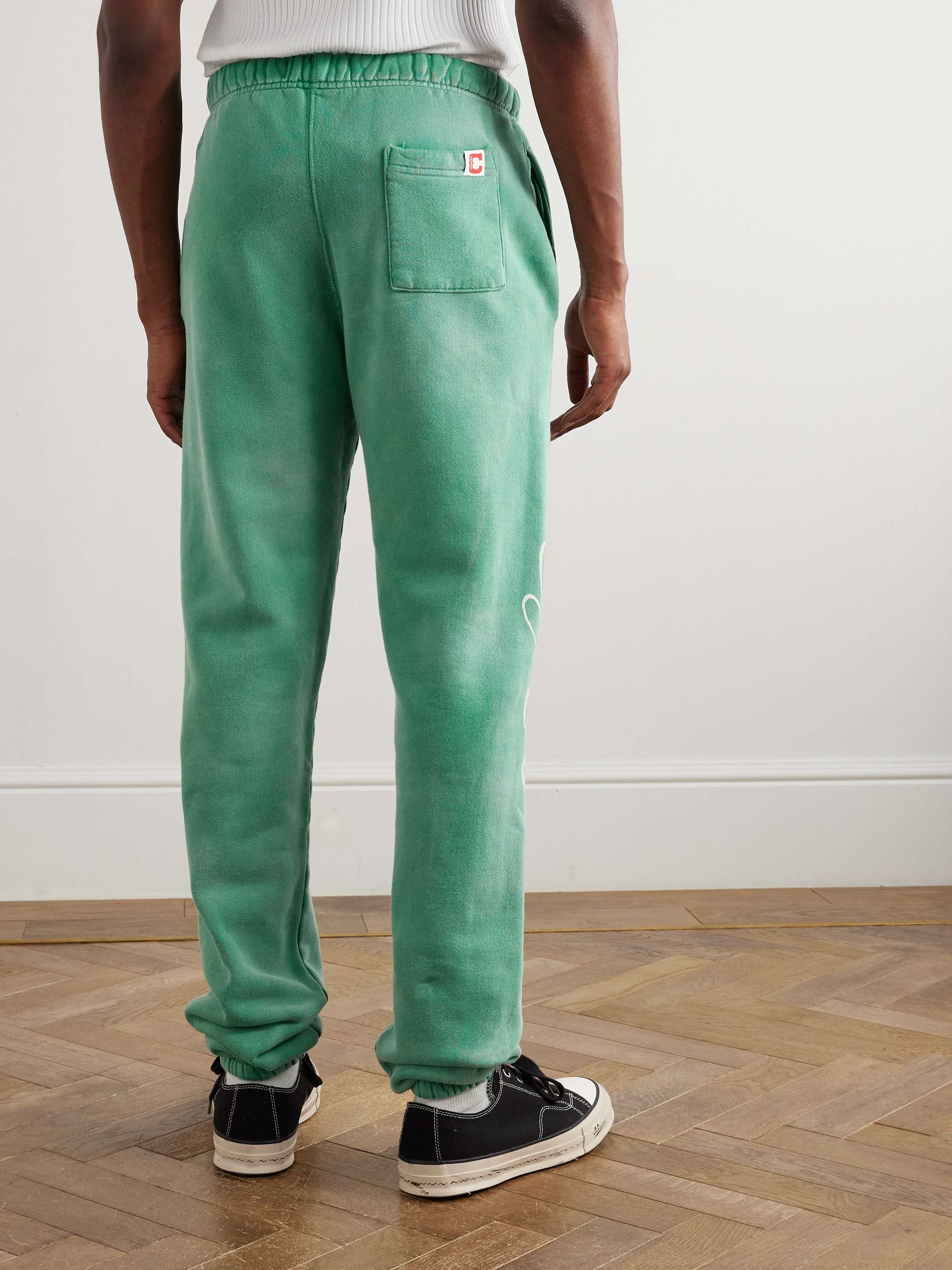 Tapered Logo-Print Cotton-Fleece Sweatpants view