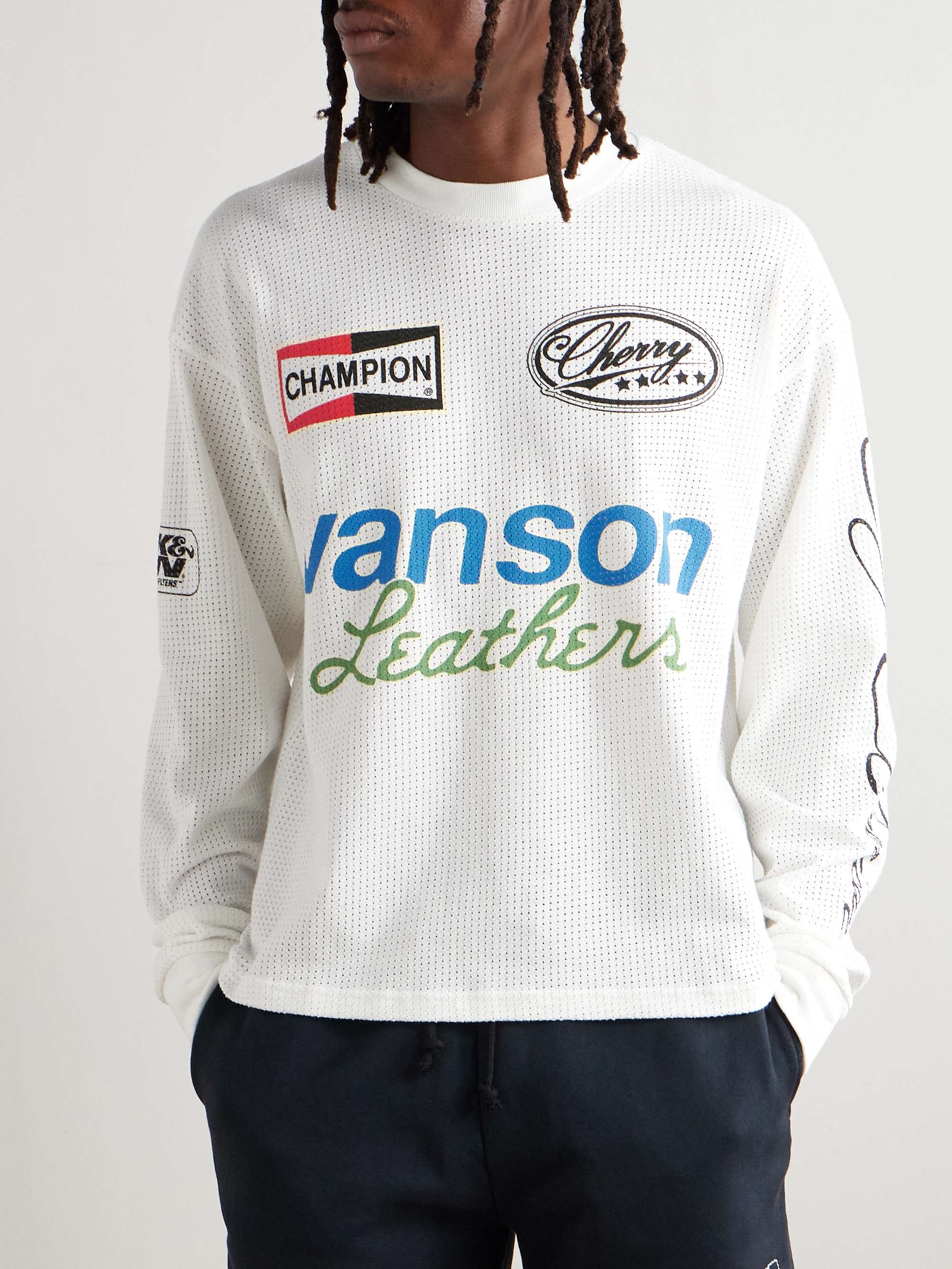 Printed Cotton-Mesh T-Shirt view