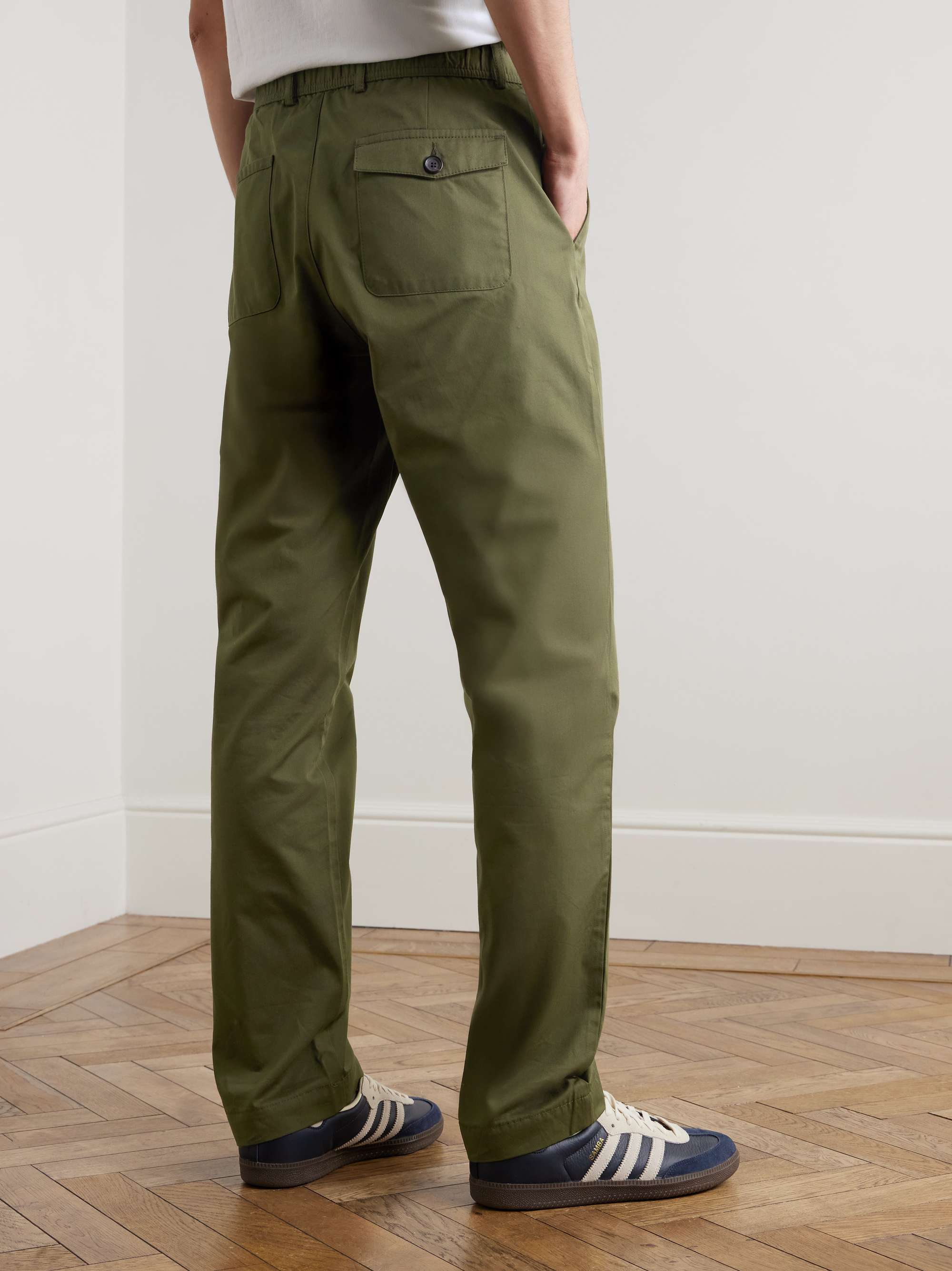 Ashdown Straight-Leg Cotton-Twill Drawstring Trousers view
