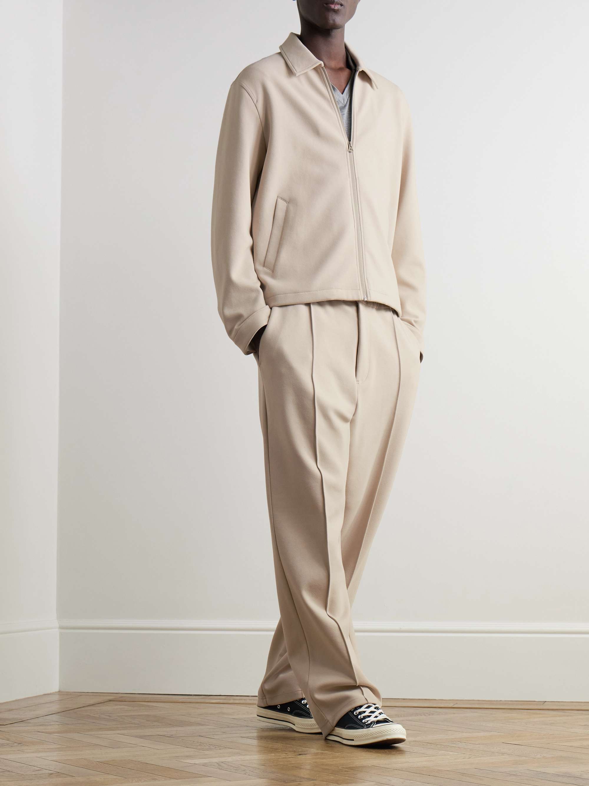 Melrose Cotton-Blend Ponte Track Jacket view