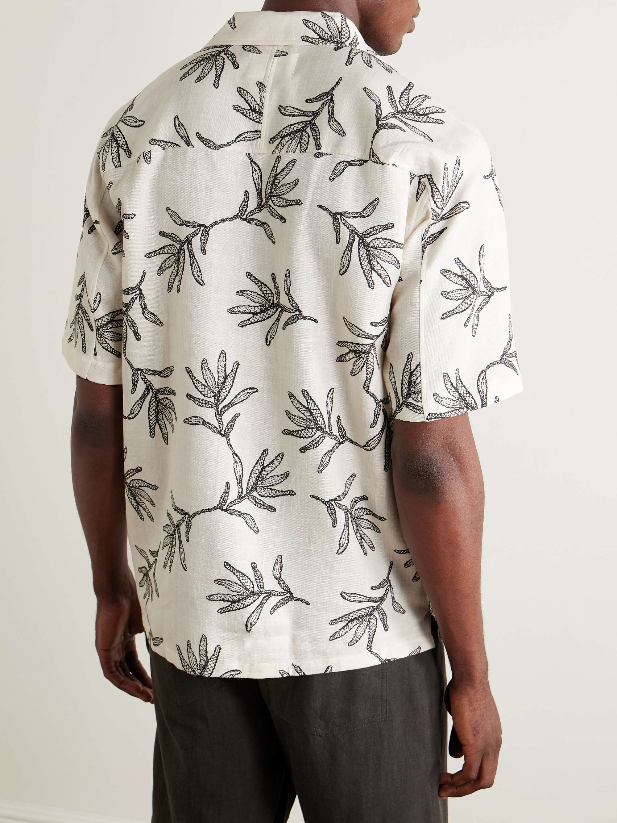 Ole 5210 Camp-Collar Embroidered Organic Cotton and TENCEL™ Lyocell-Blend Shirt view