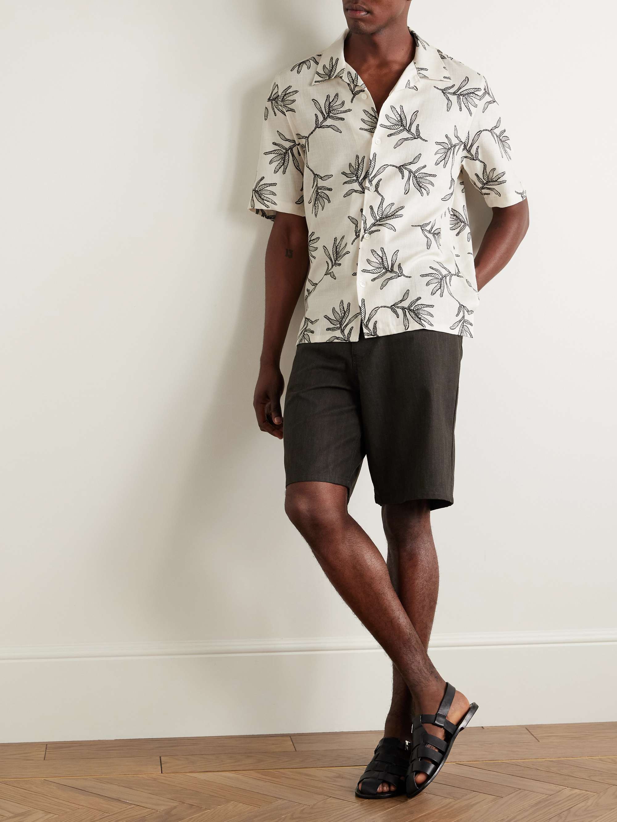 Ole 5210 Camp-Collar Embroidered Organic Cotton and TENCEL™ Lyocell-Blend Shirt view
