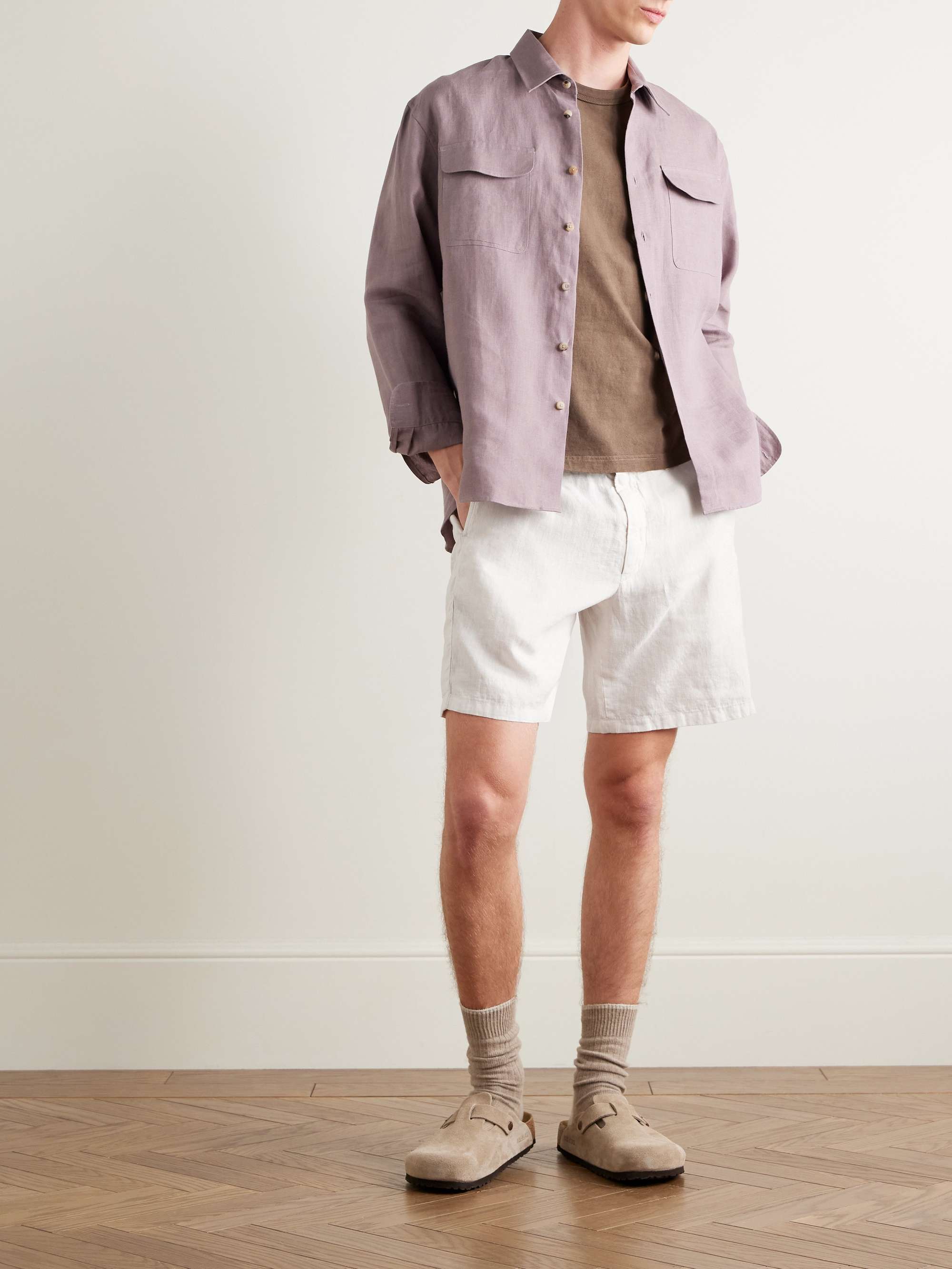 Haydon Straight-Leg Linen Shorts view