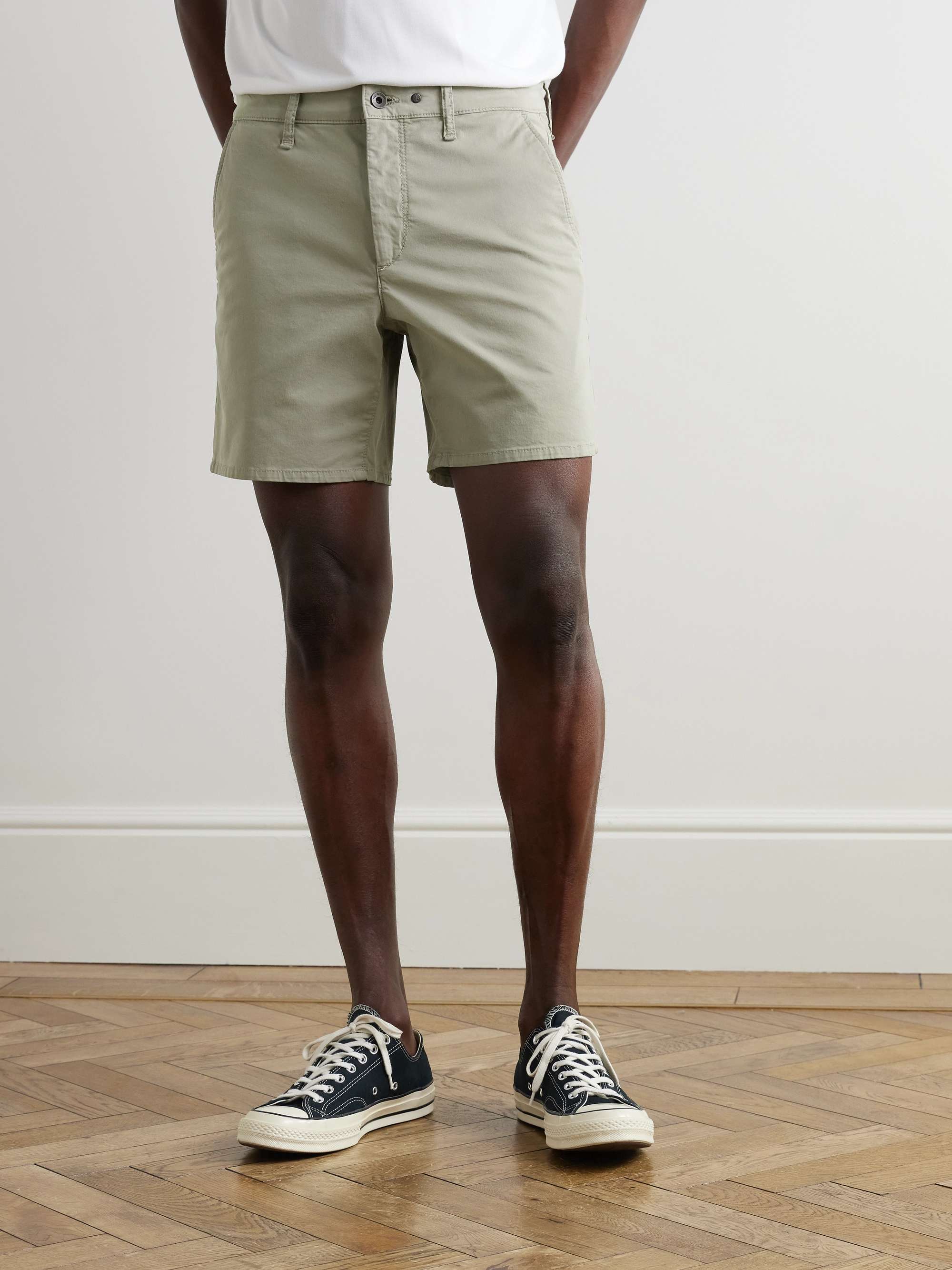 Straight-Leg Cotton-Blend Shorts view