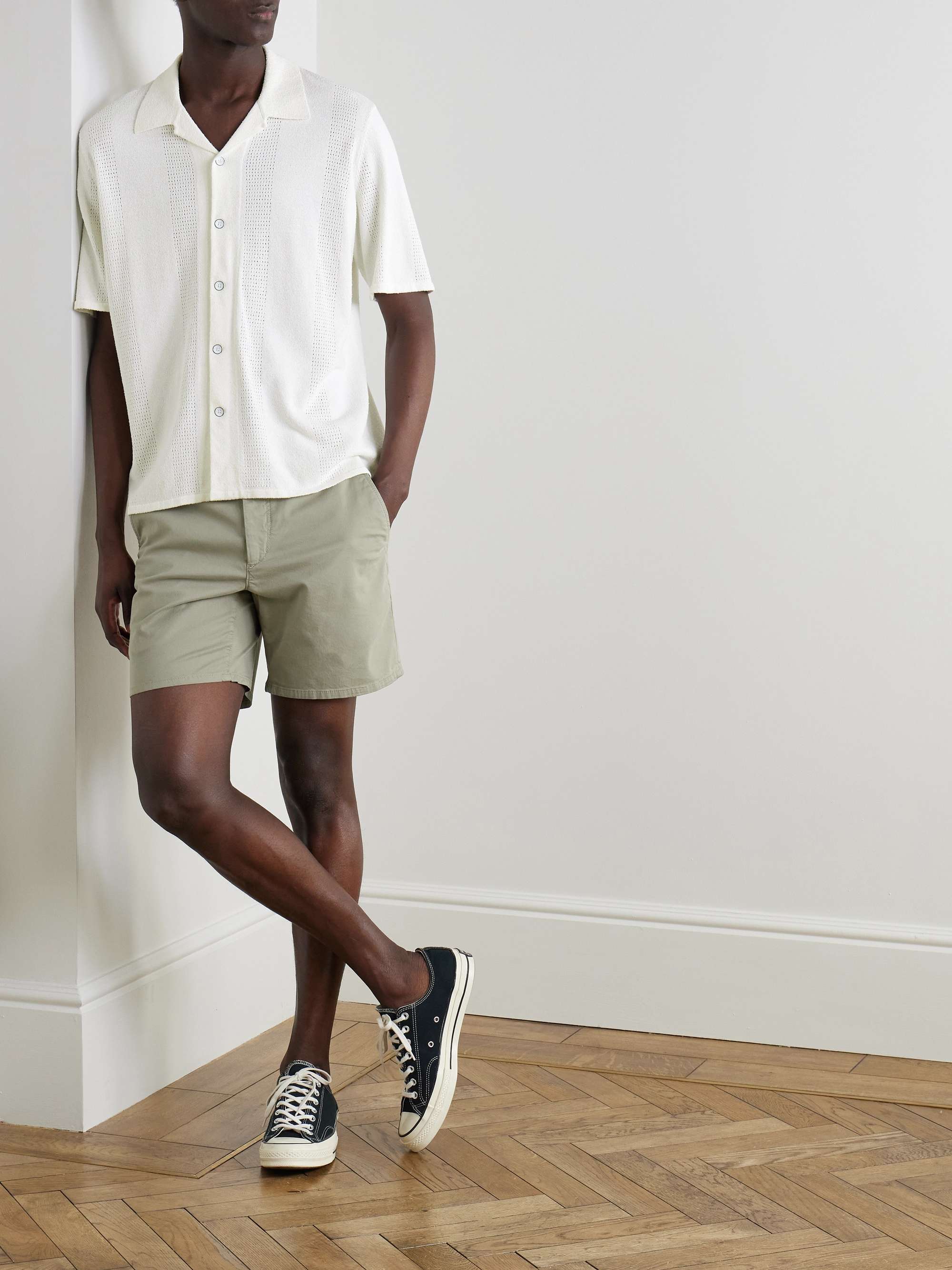 Straight-Leg Cotton-Blend Shorts view