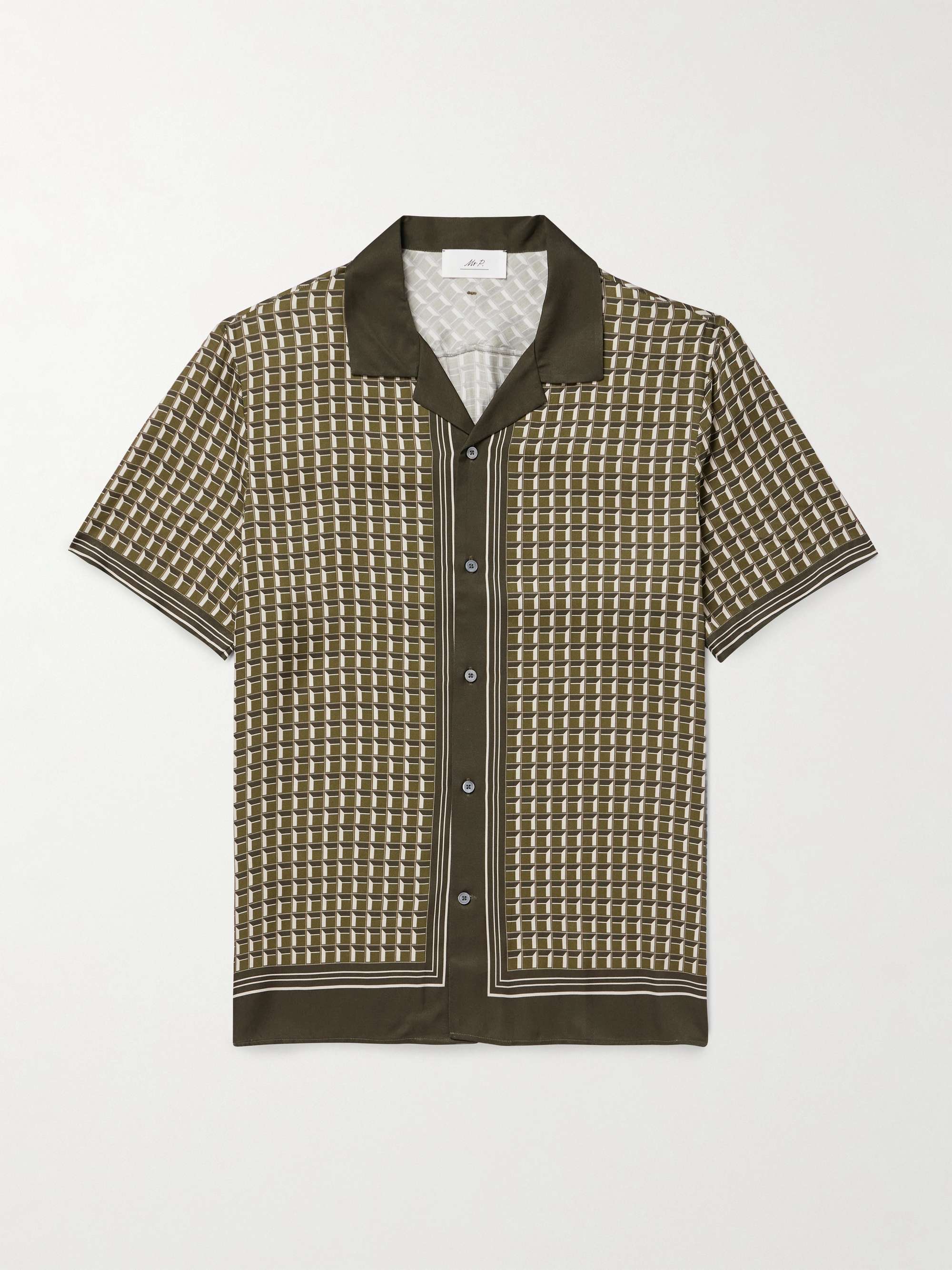 Camp-Collar Printed ECOVERO™-Twill Shirt view