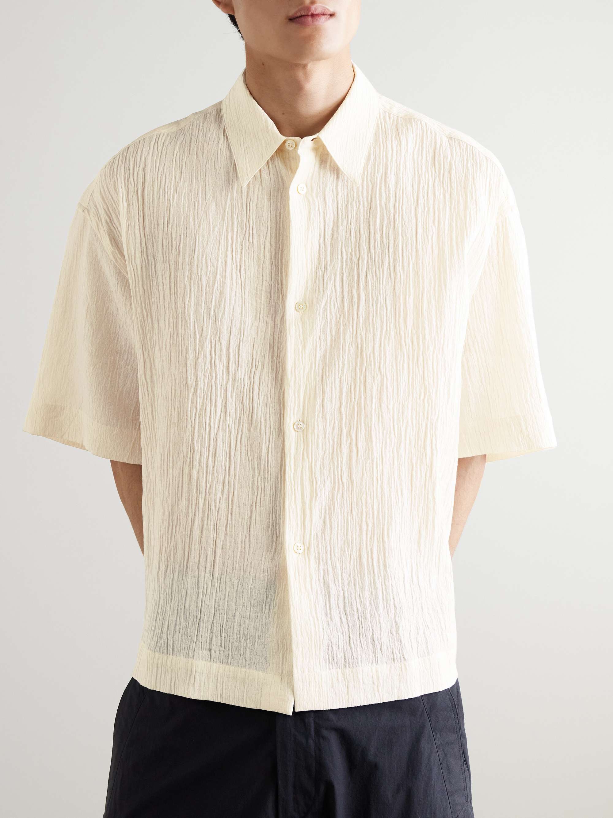 Sanko Cotton-Blend Seersucker Shirt view