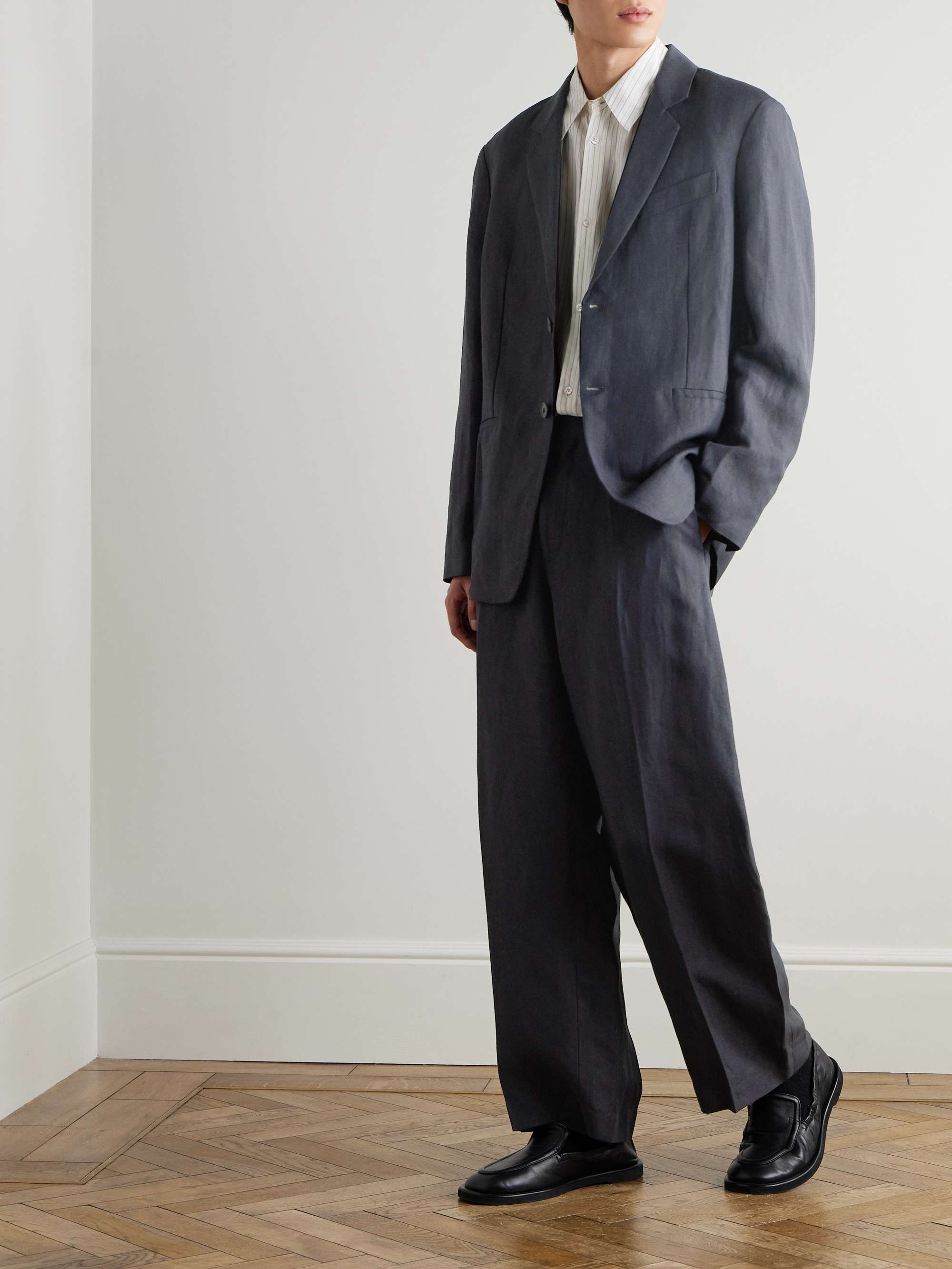 Fume Tapered Linen-Blend Suit Trousers view