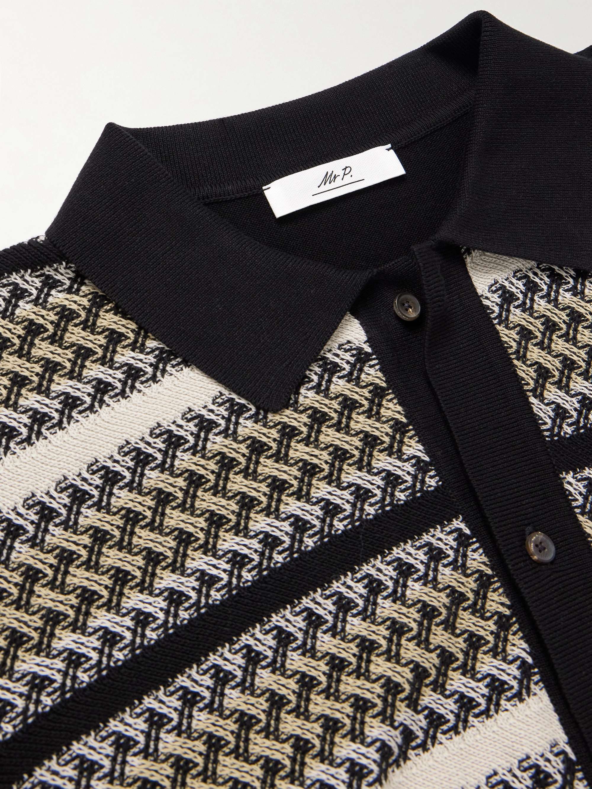 Striped Jacquard-Knit Organic Cotton Shirt view