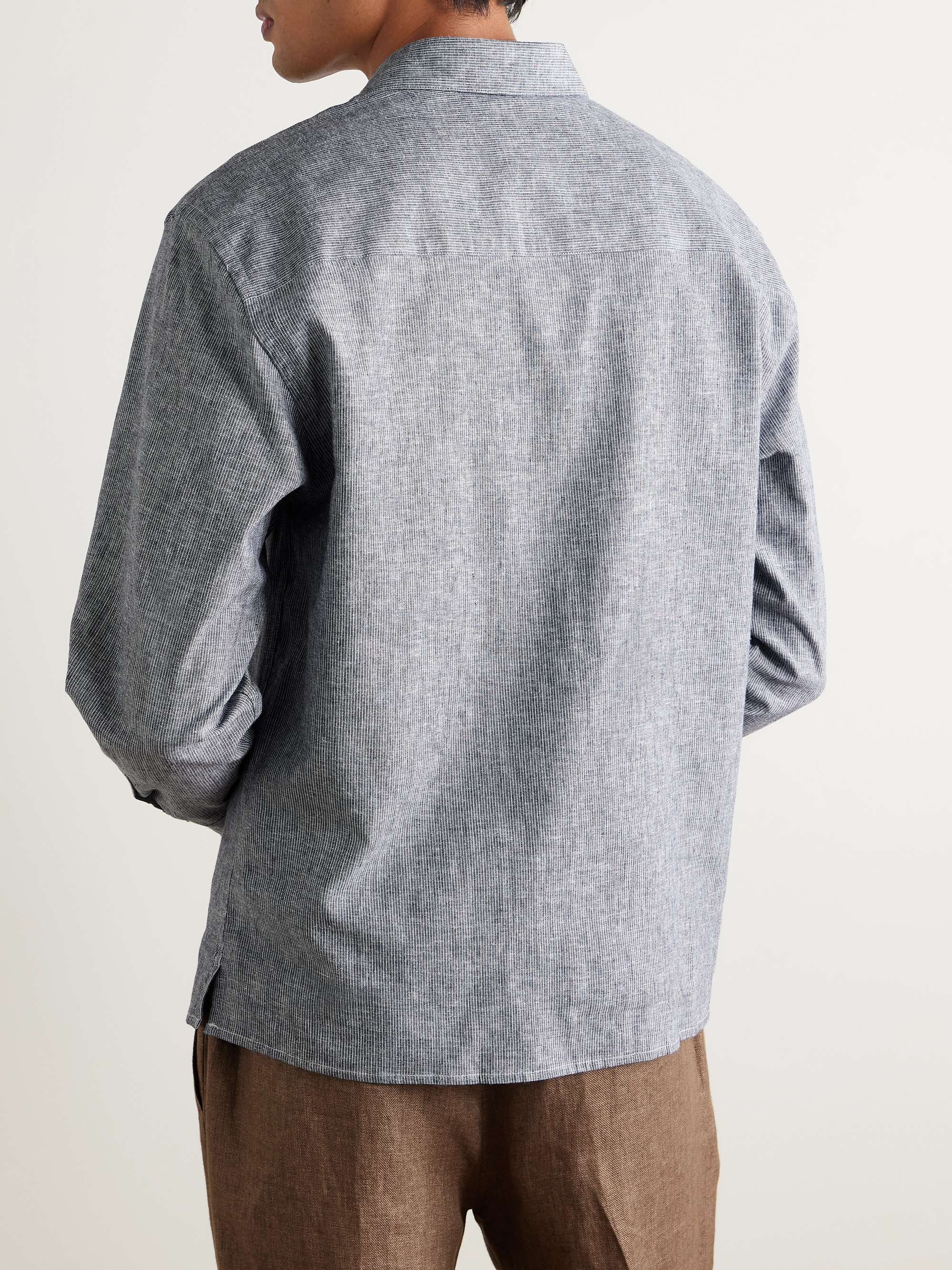 Hugo Striped Linen and Cotton-Blend Shirt view