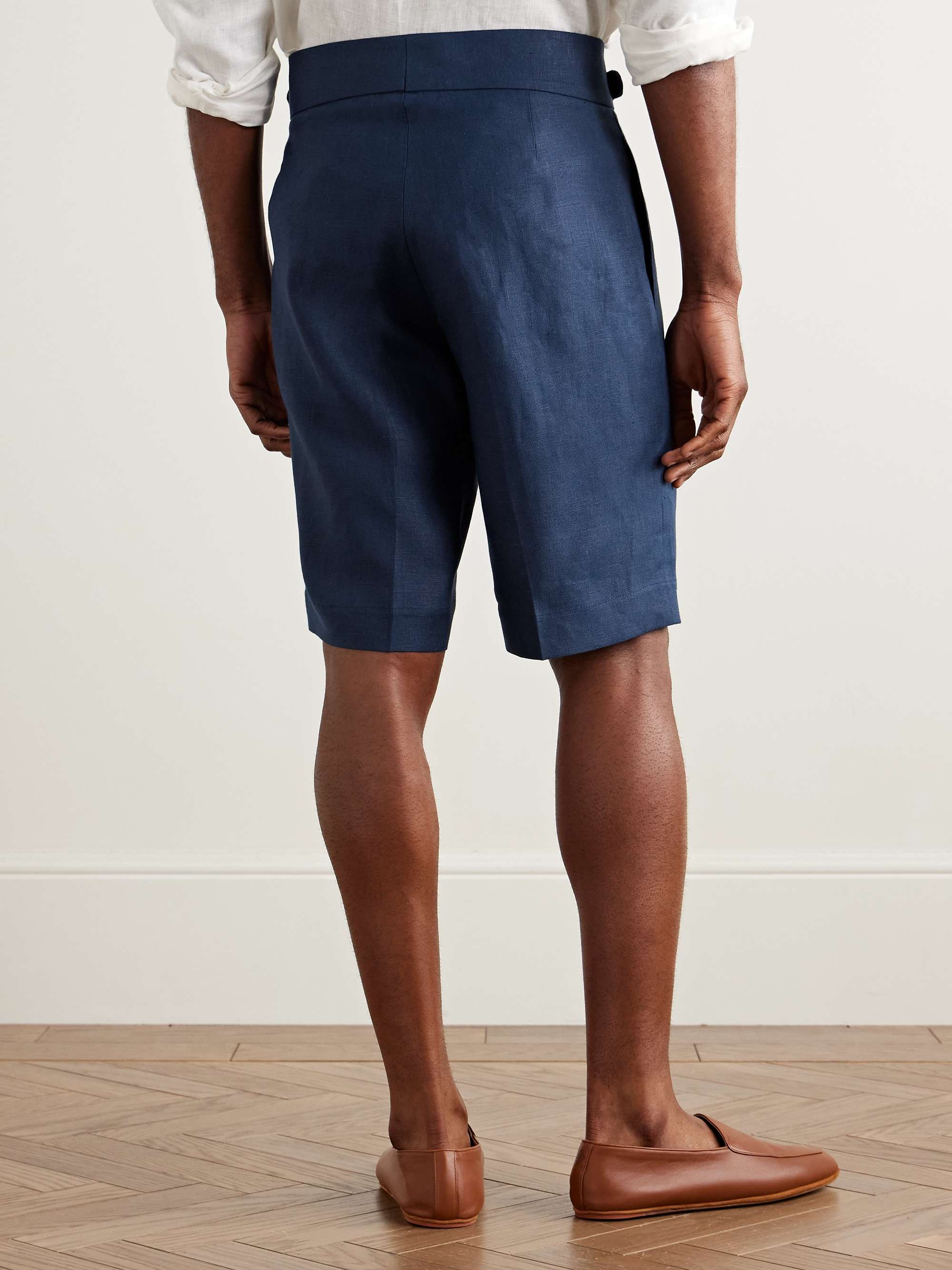 Gurkha Straight-Leg Pleated Linen Shorts view