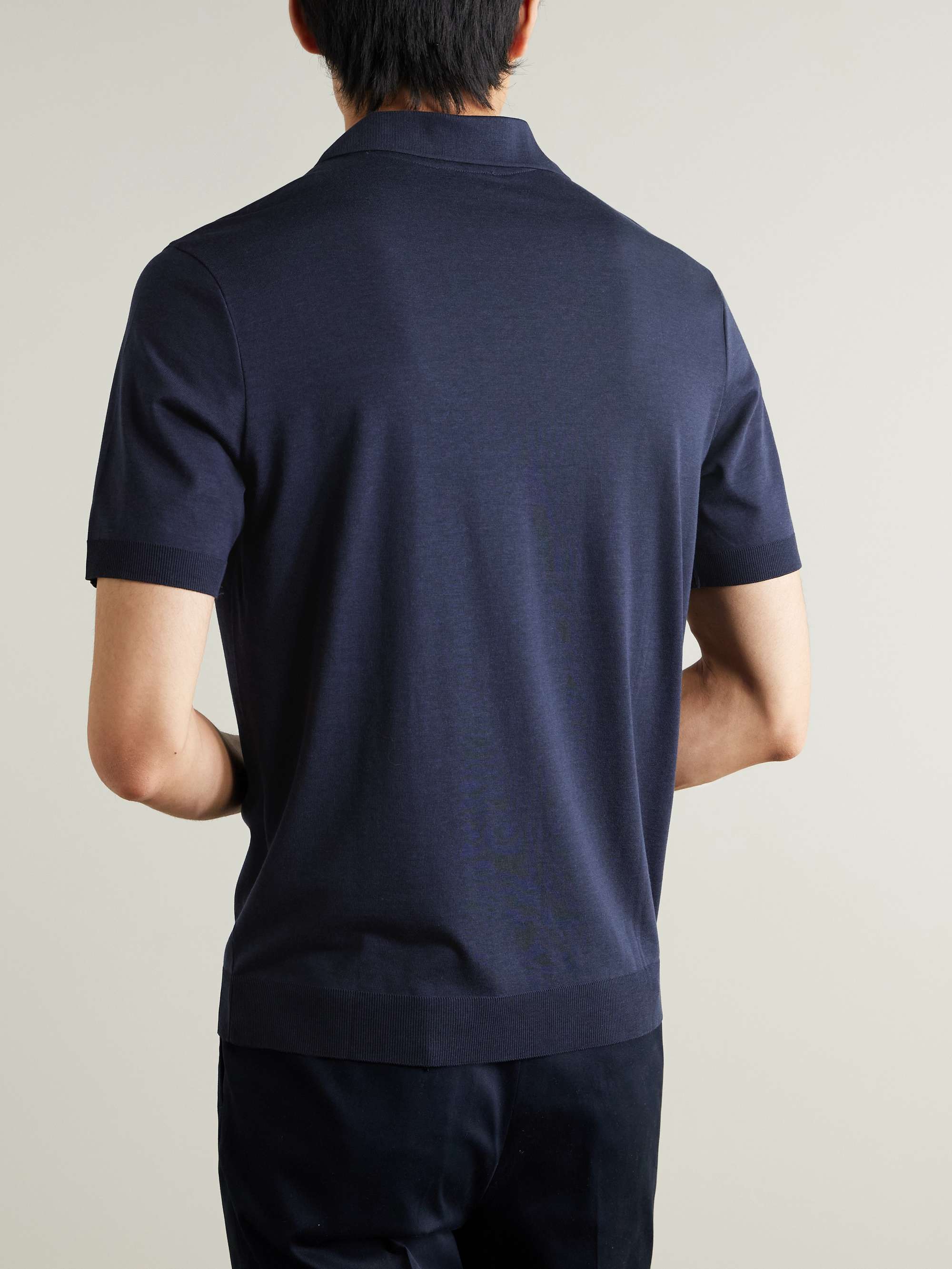 Lyocell and Cotton-Blend Jersey Polo Shirt view