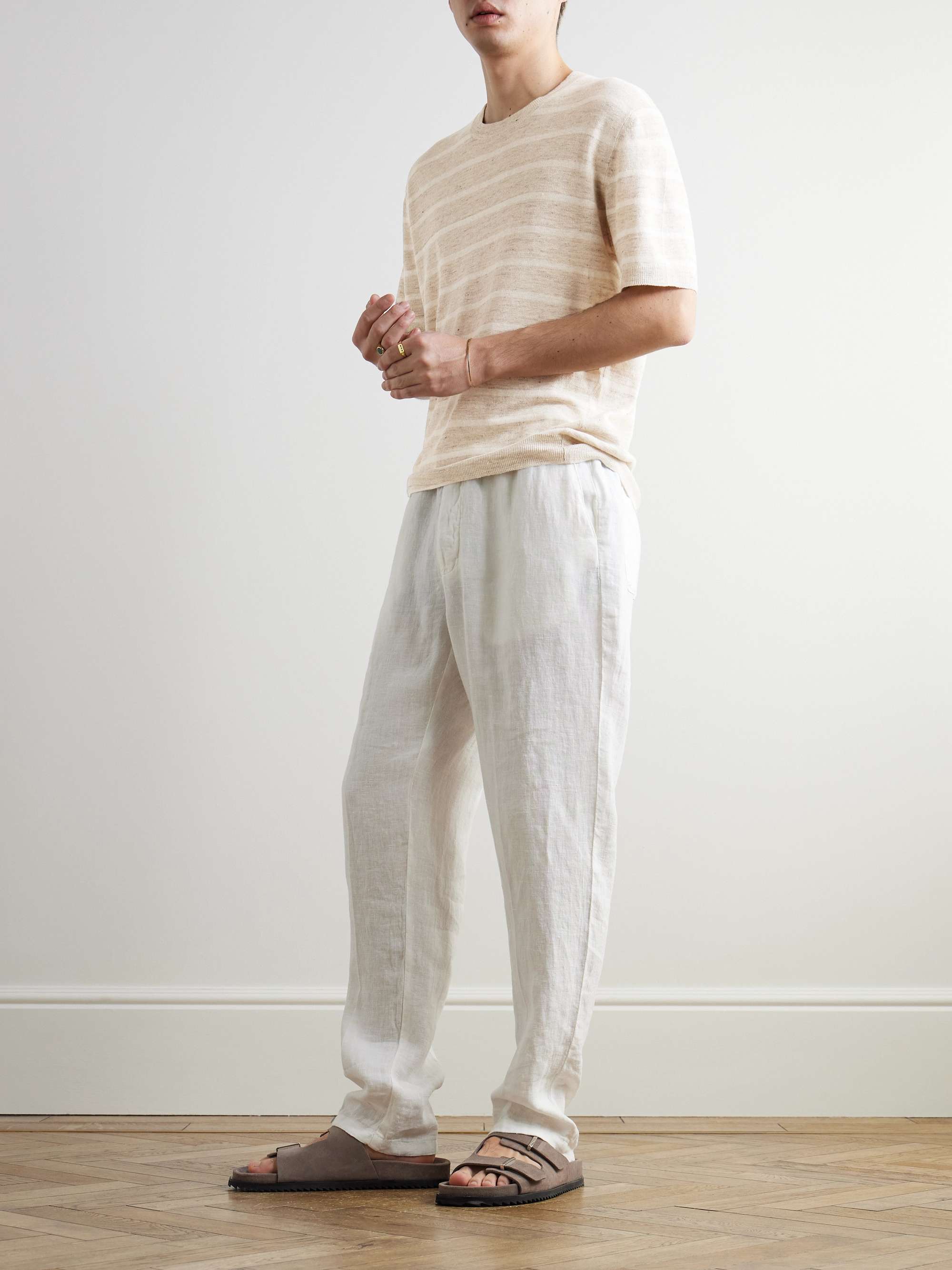 Striped Linen and Cotton-Blend T-Shirt view