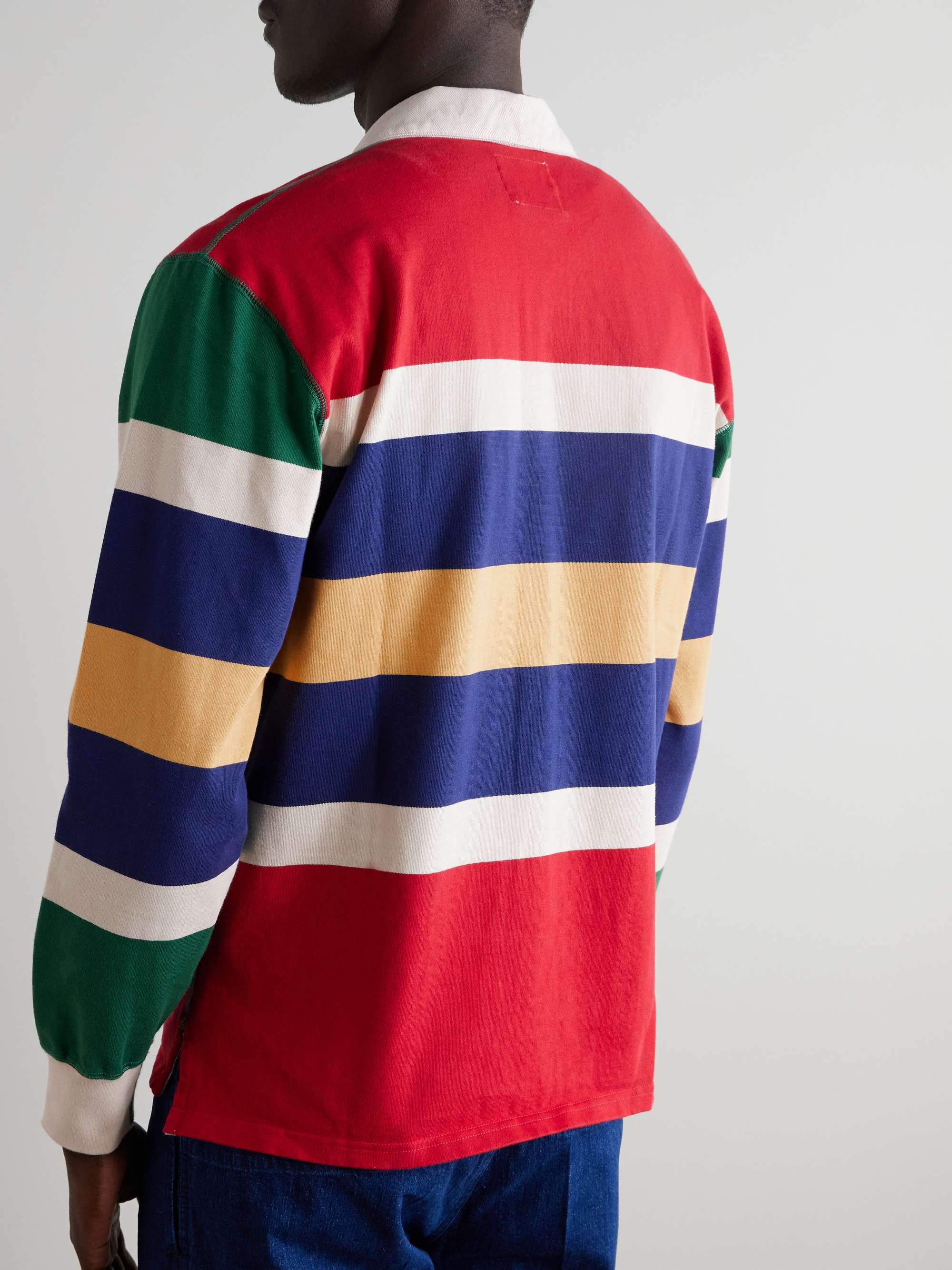 Striped Cotton-Jersey Polo Shirt view