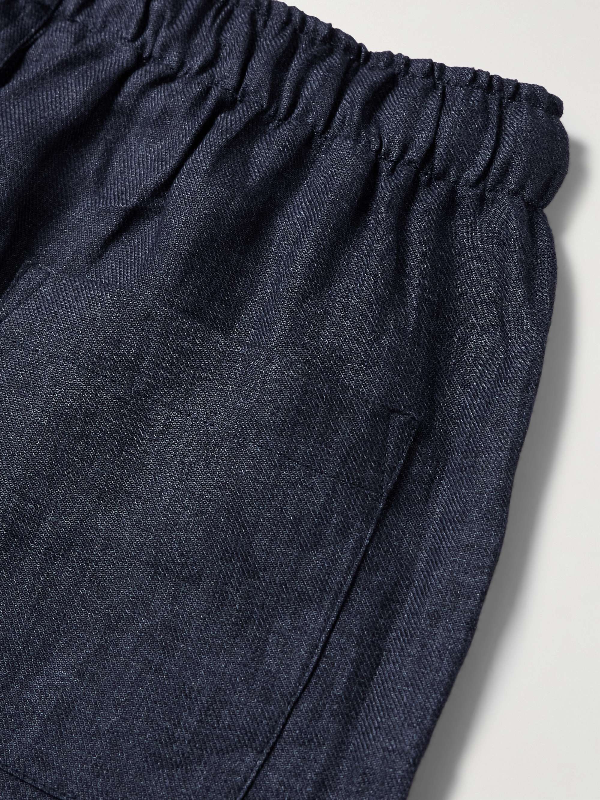 Slim-Fit Straight-Leg Linen Drawstring Shorts view