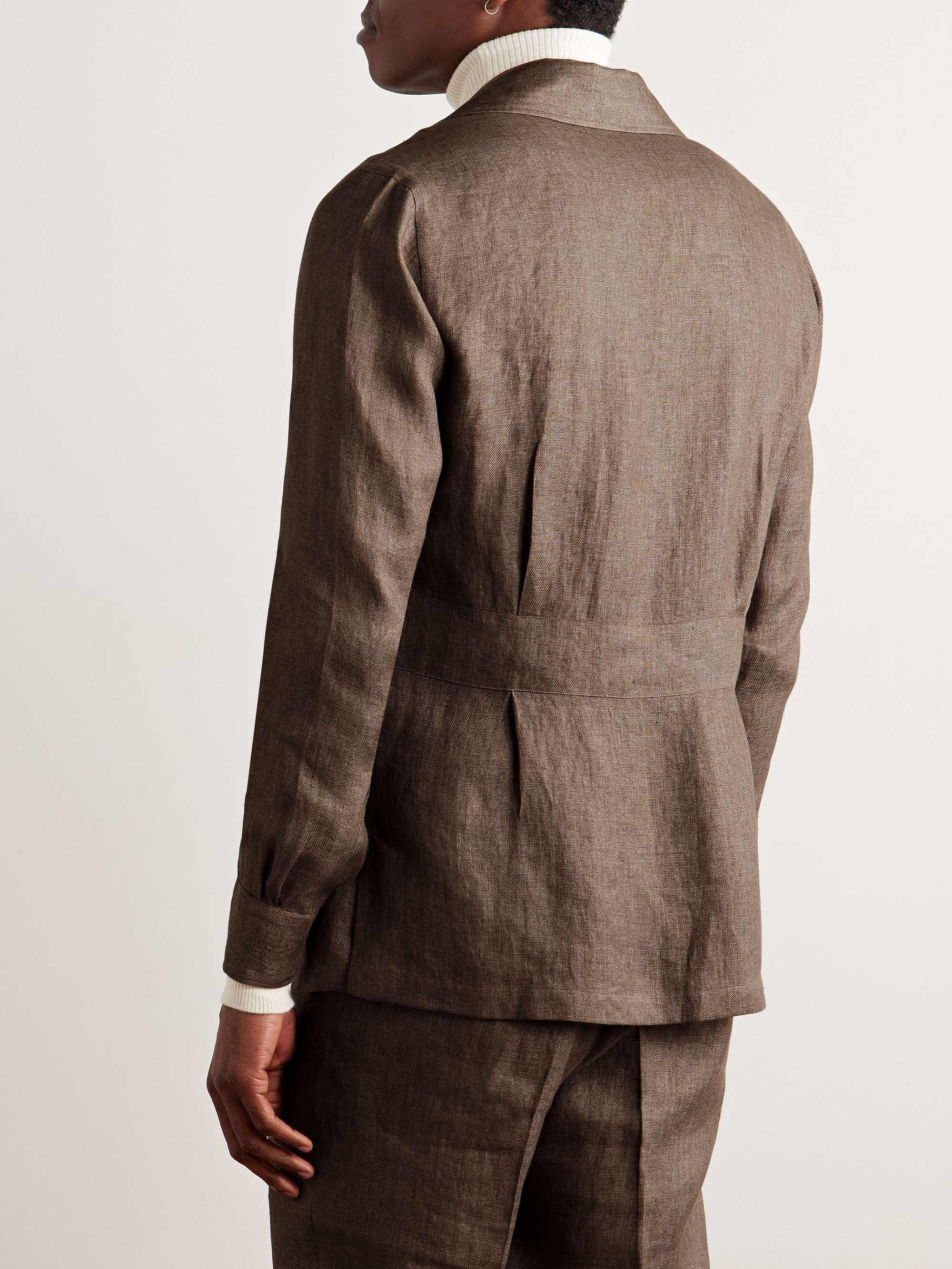 Slim-Fit Camp-Collar Linen Overshirt view