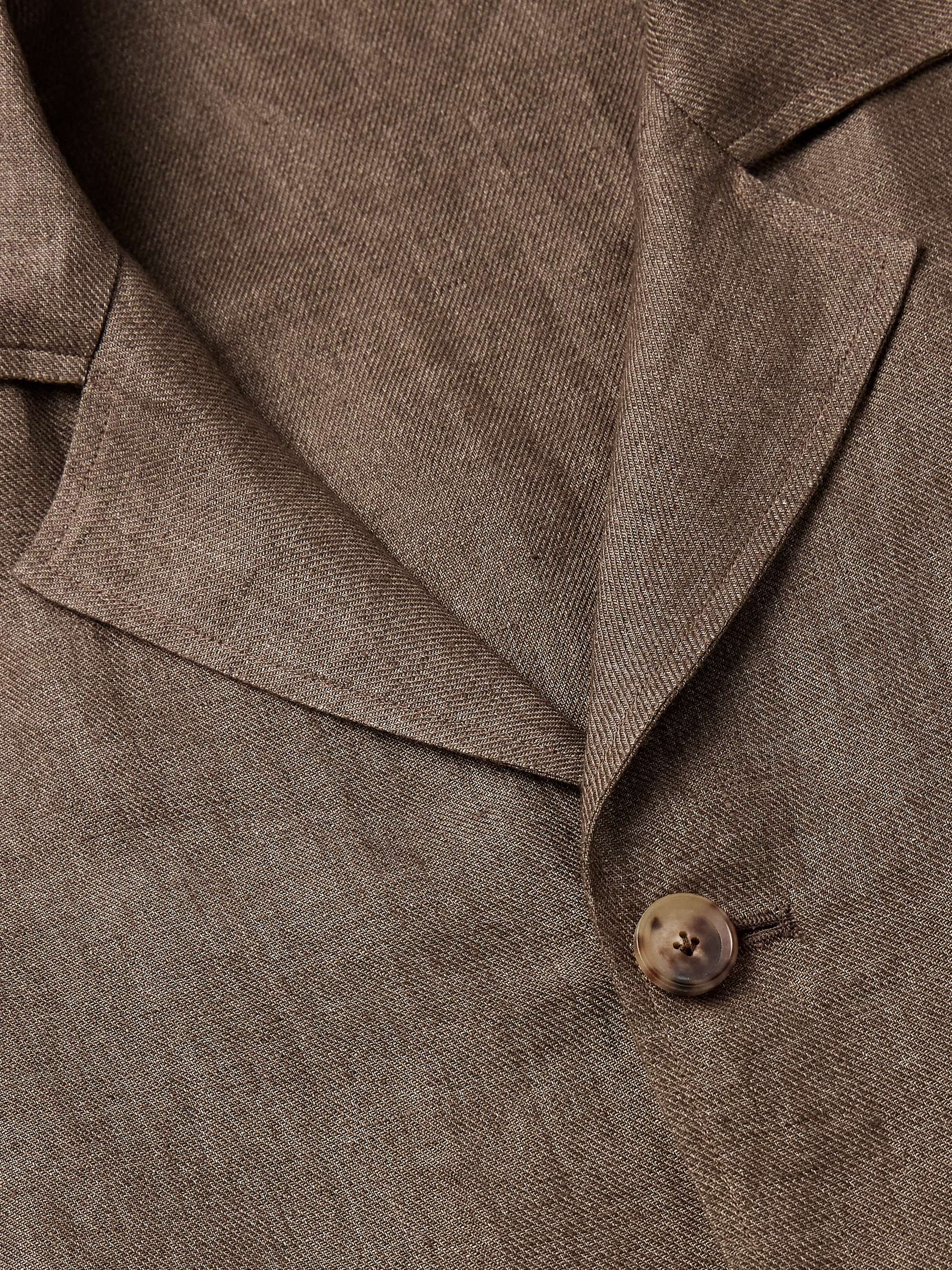 Slim-Fit Camp-Collar Linen Overshirt view