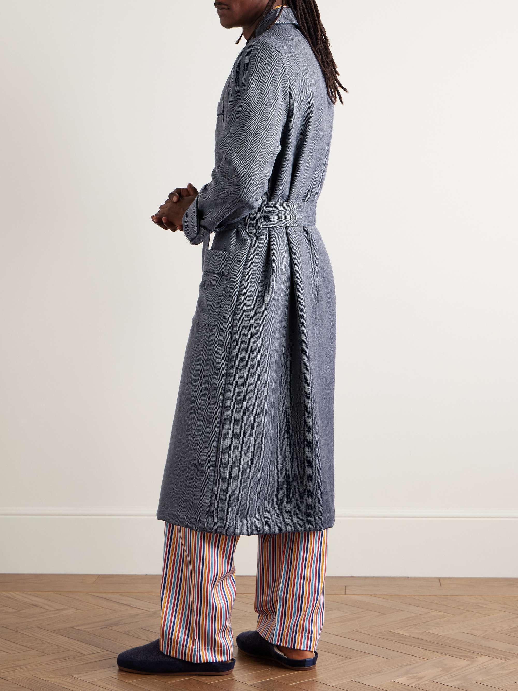 Lincoln 11 Belted Herringbone Wool Robe view