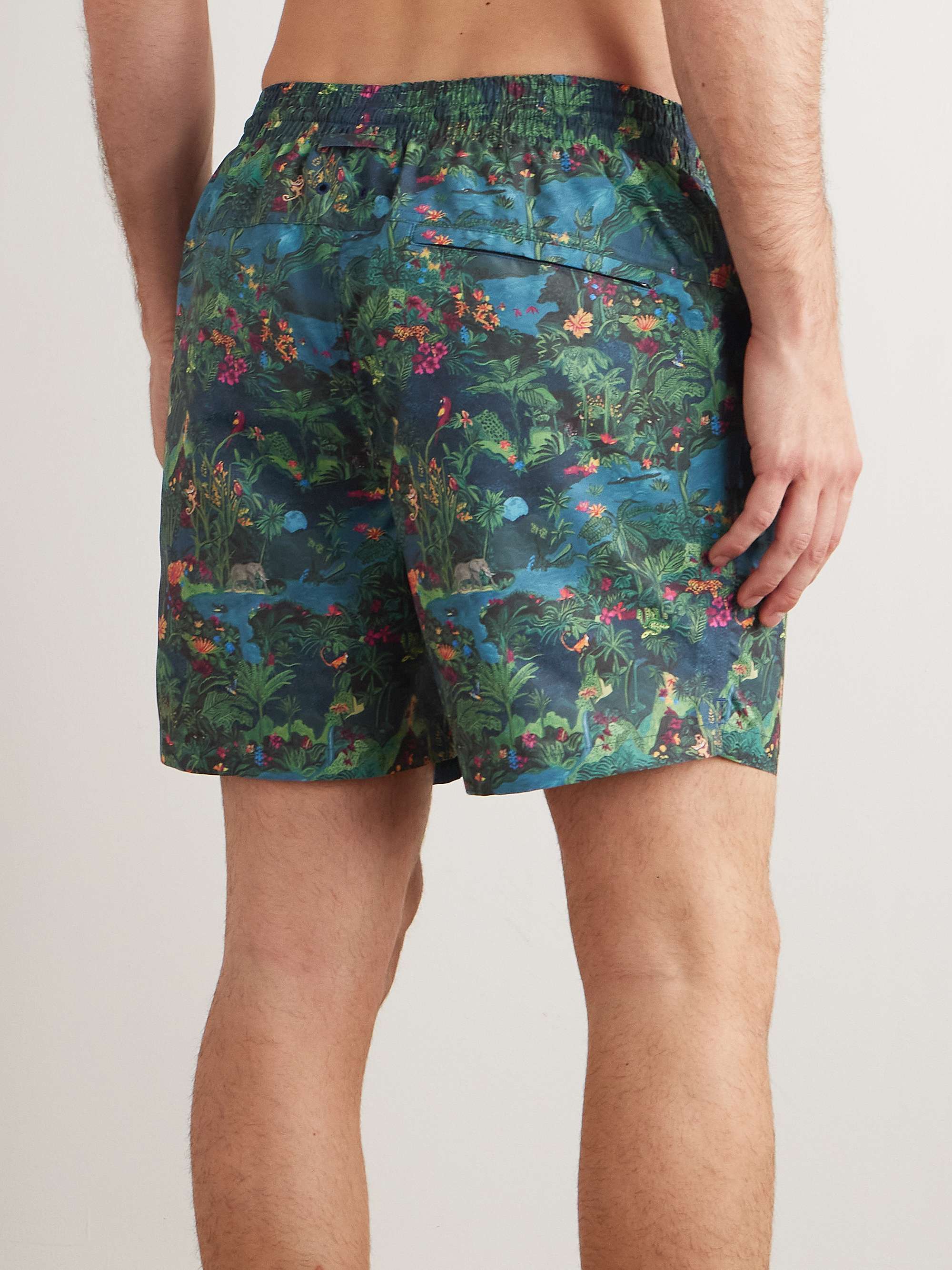 Maui Straight-Leg Mid-Length Printed Swim Shorts view
