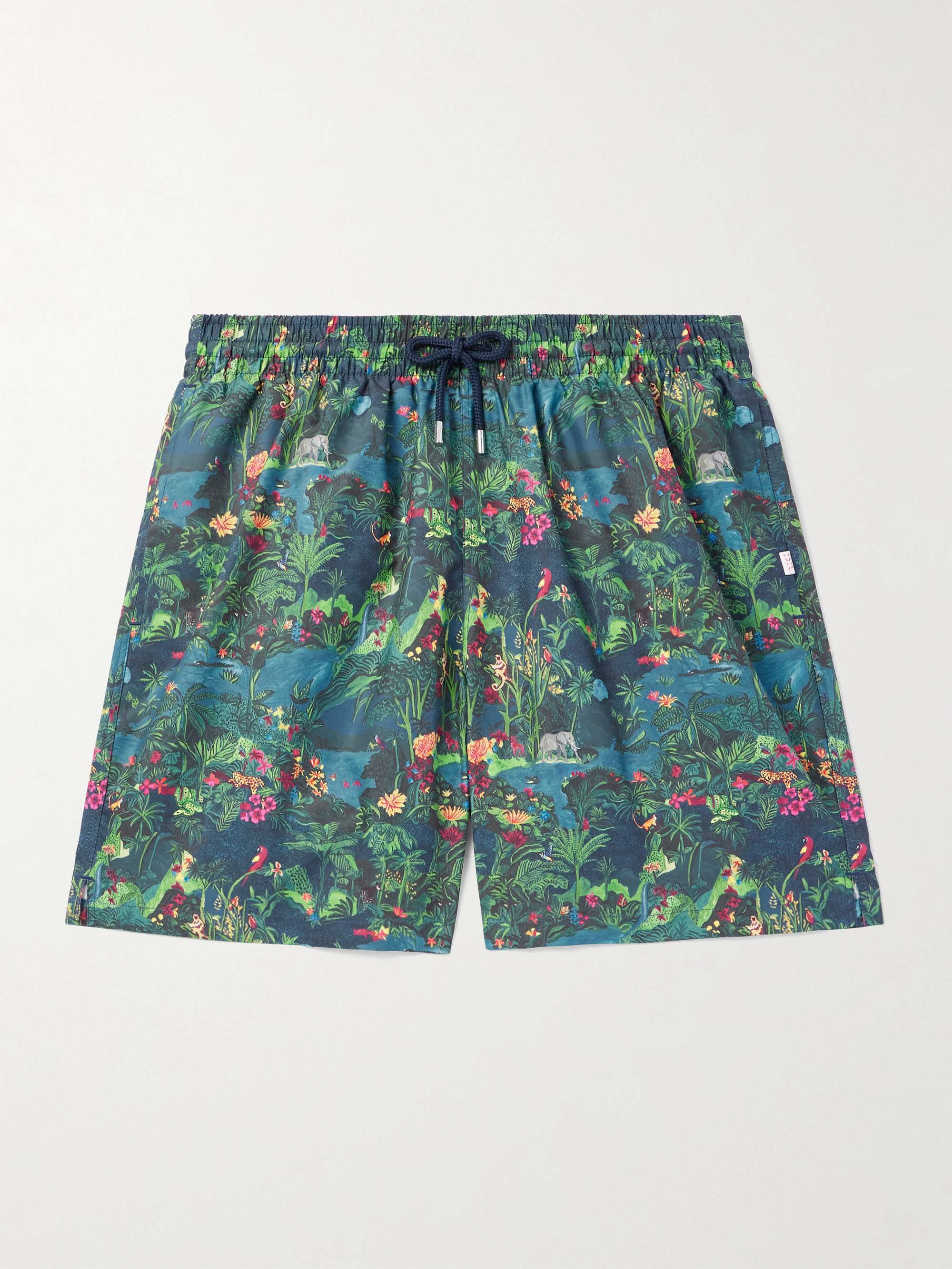 Maui Straight-Leg Mid-Length Printed Swim Shorts view
