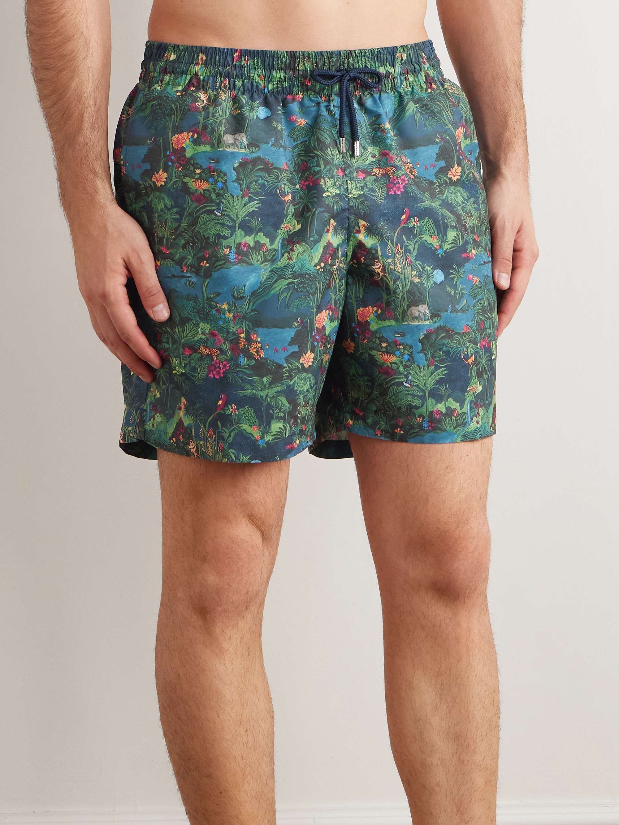 Maui Straight-Leg Mid-Length Printed Swim Shorts view
