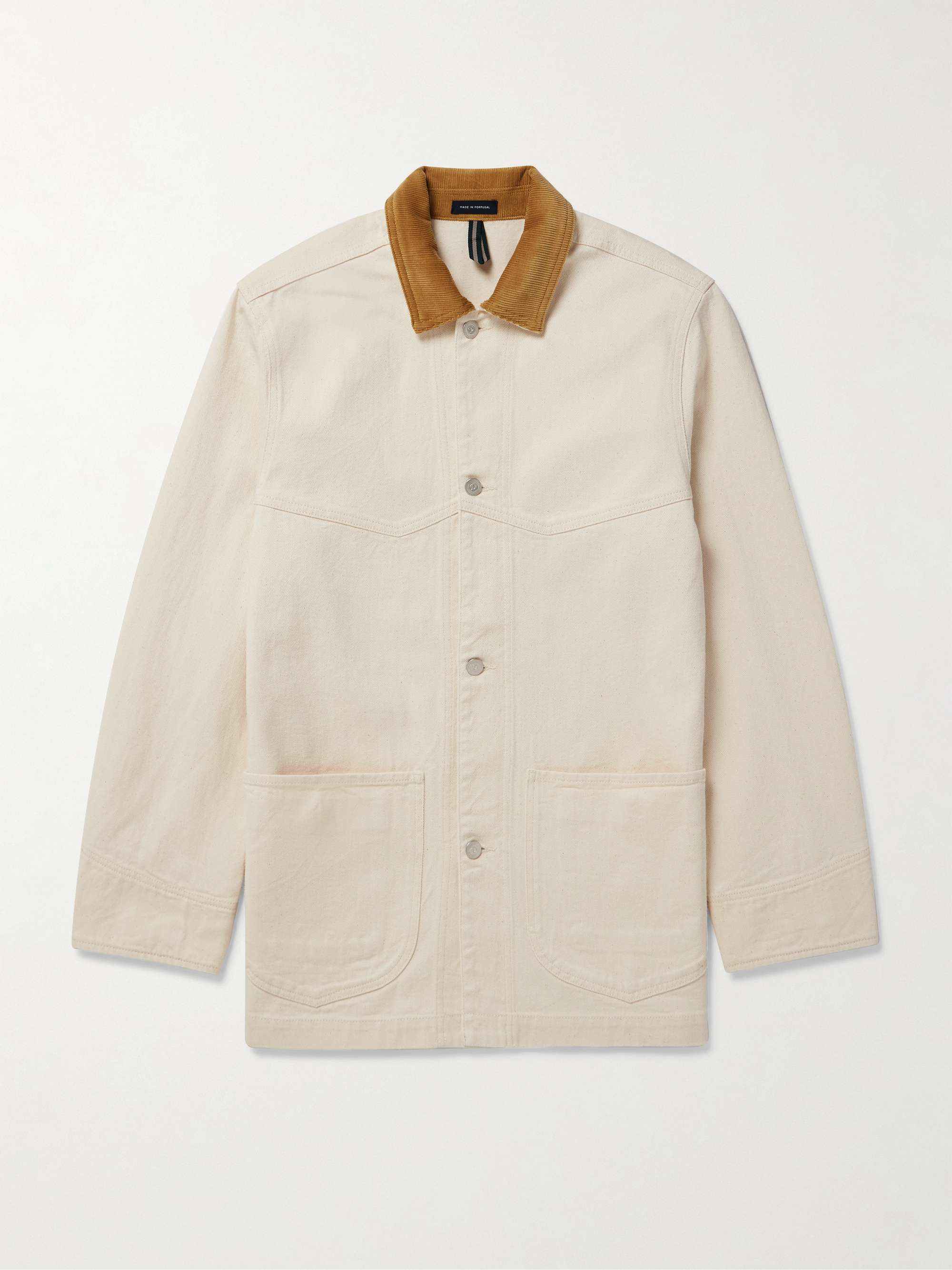Corduroy-Trimmed Cotton-Twill Chore Jacket view