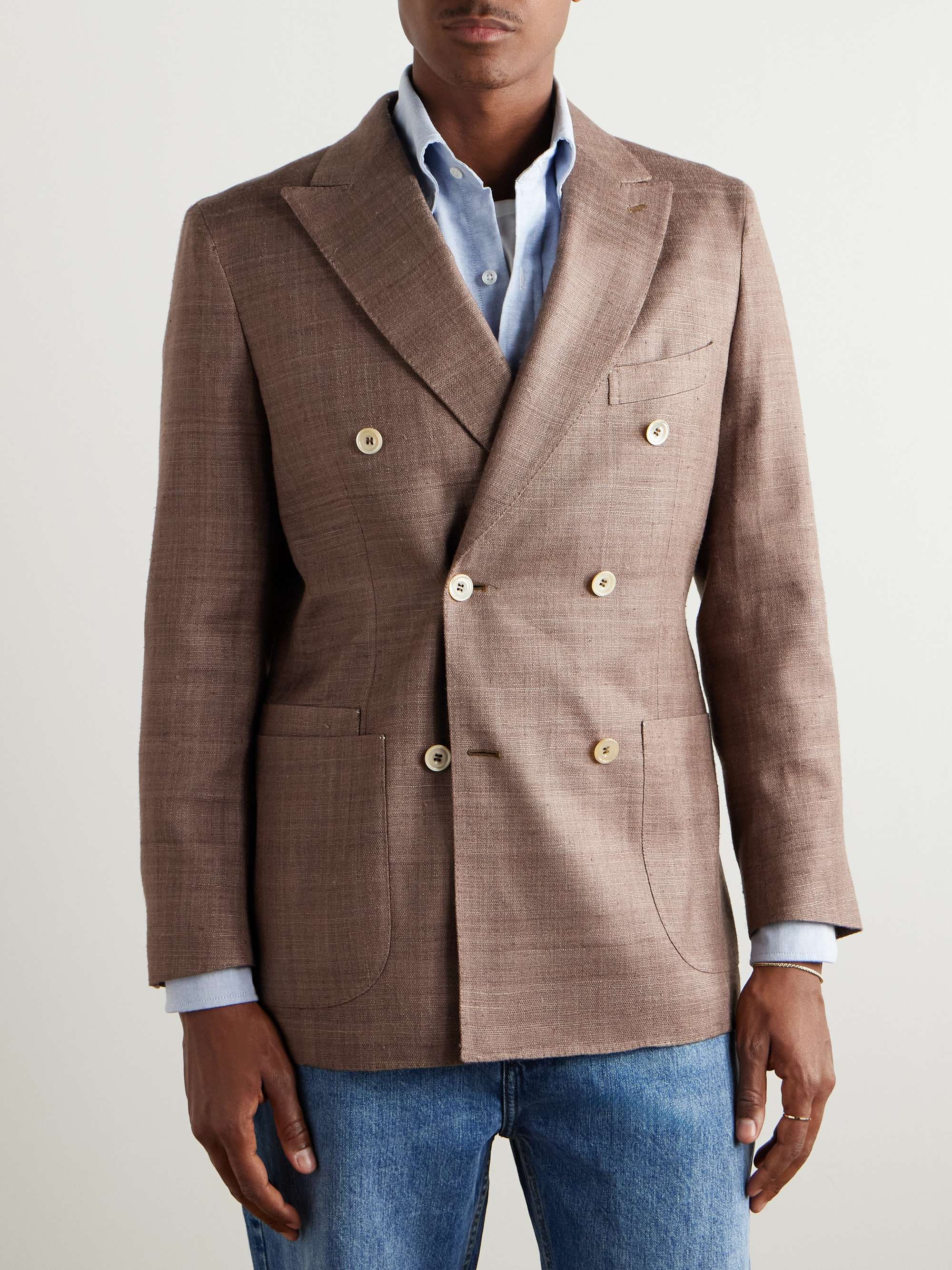 Double-Breasted Silk Blazer view