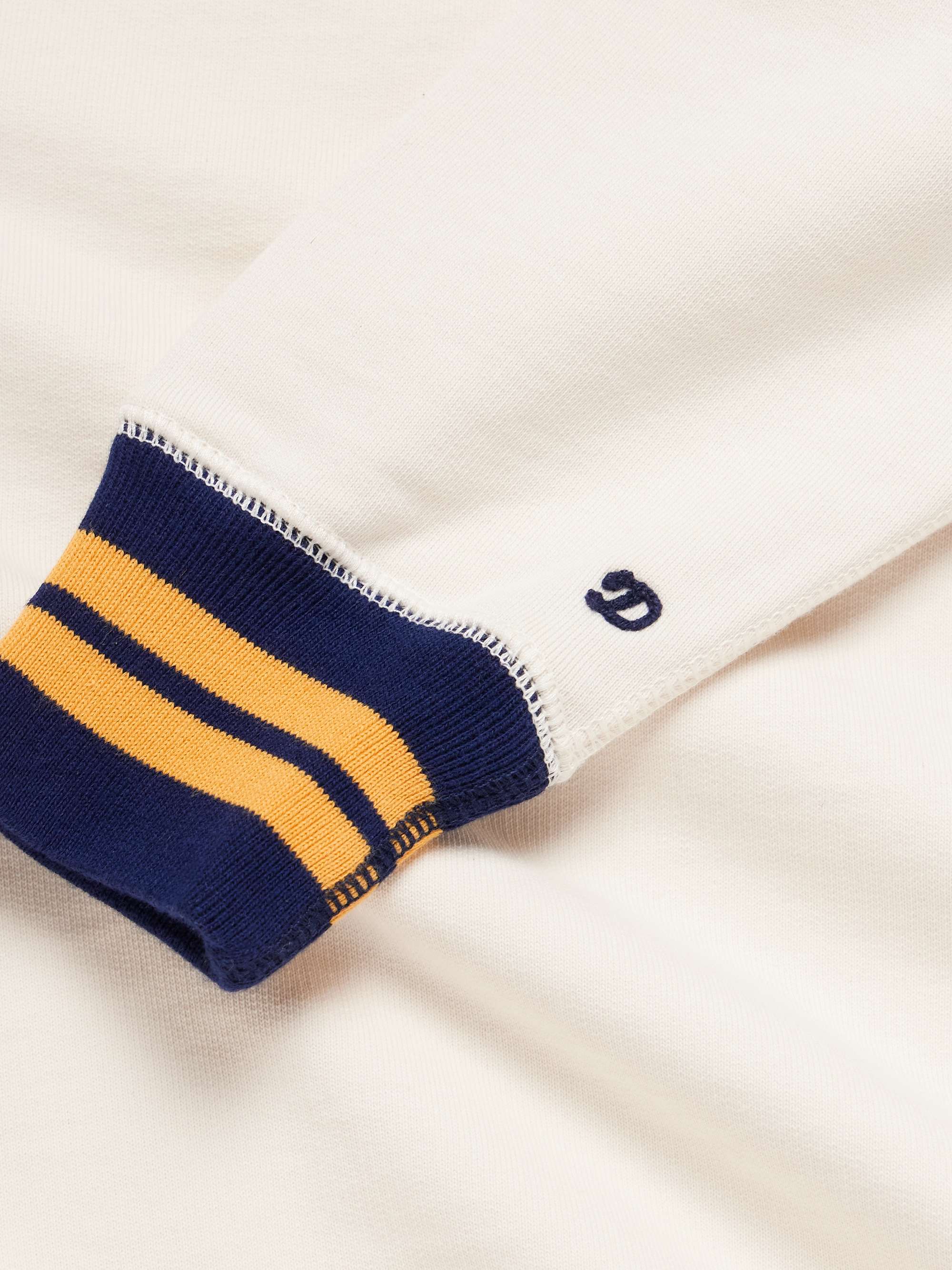 Logo-Embroidered Striped Cotton-Jersey Sweatshirt view