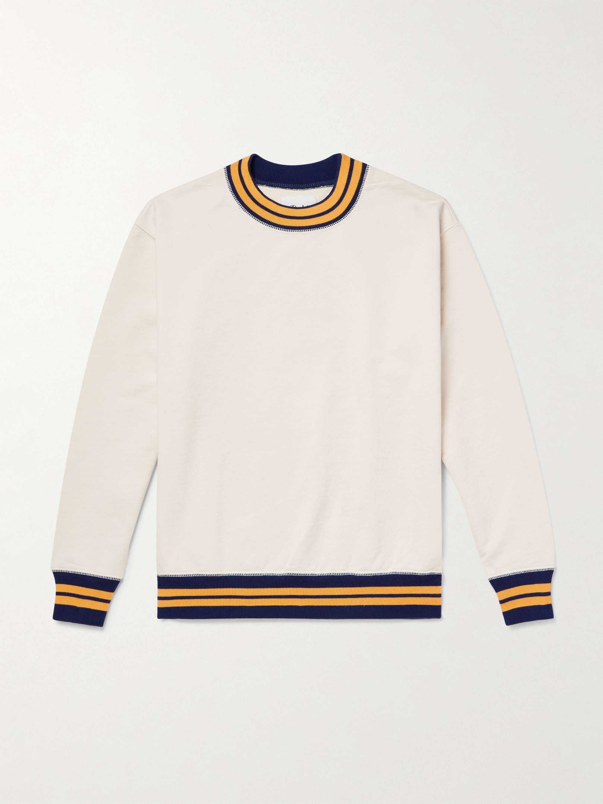 Logo-Embroidered Striped Cotton-Jersey Sweatshirt view