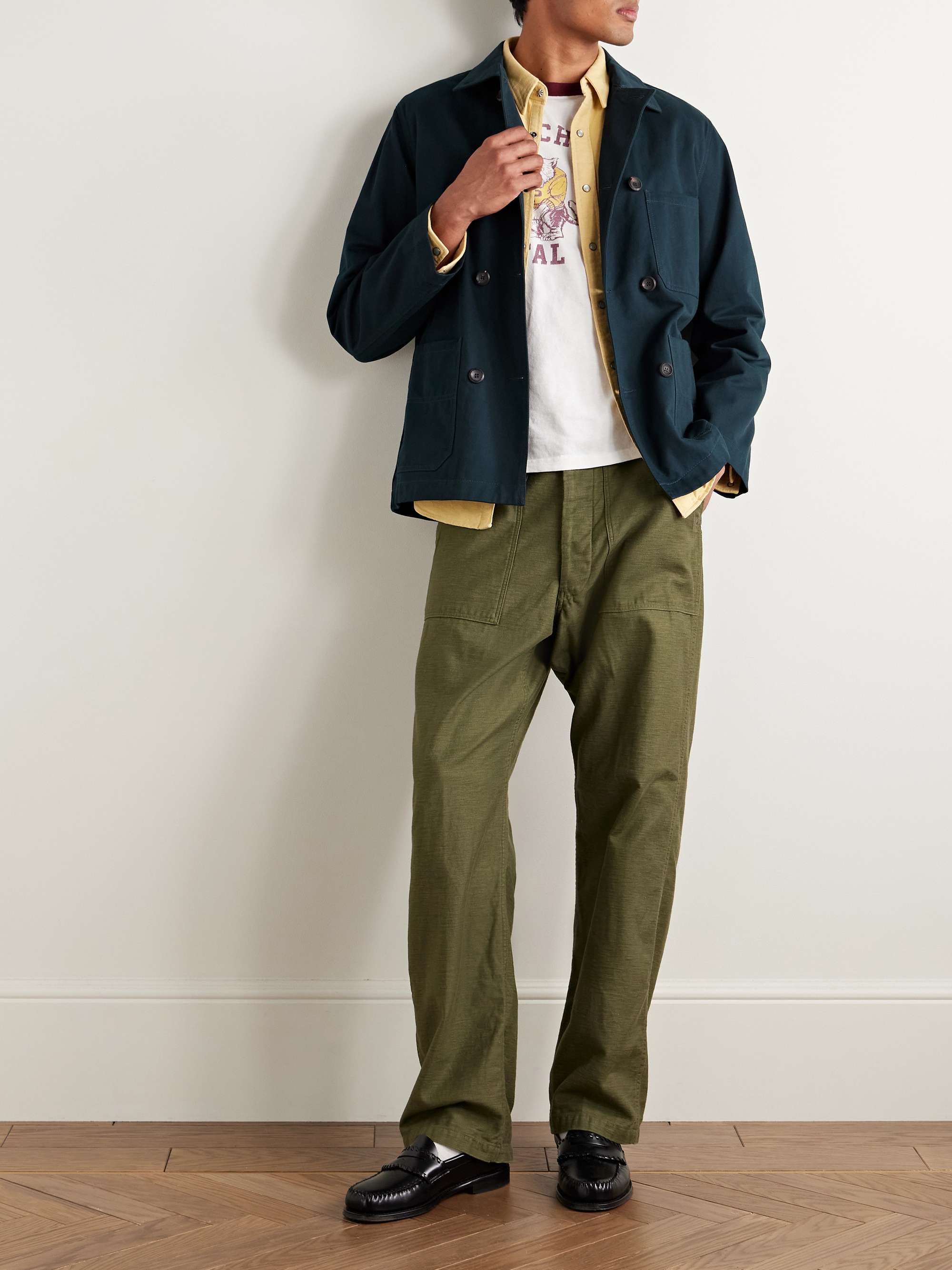 Double-Breasted Cotton-Twill Chore Jacket view