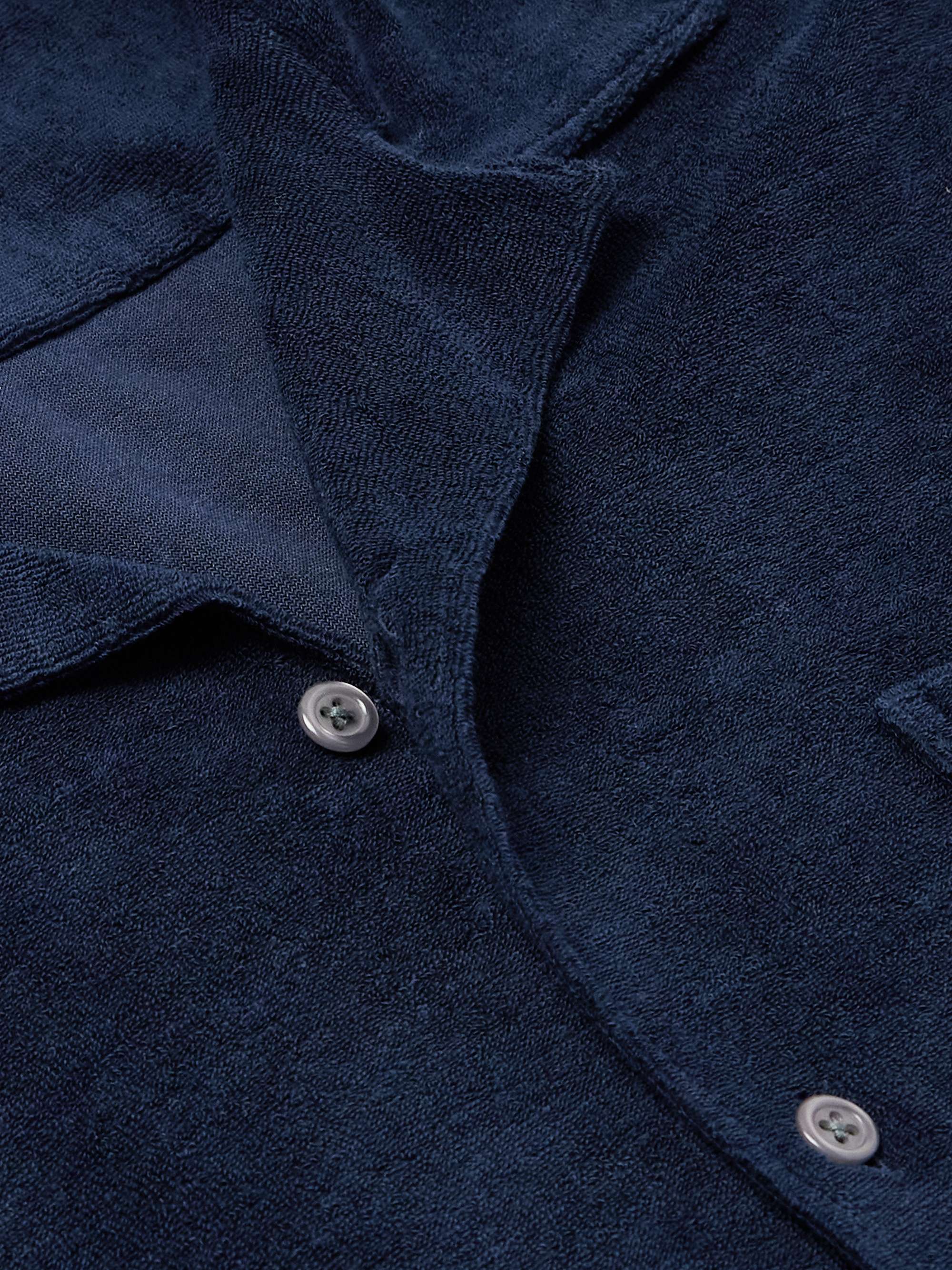 Camp-Collar Cotton-Blend Terry Shirt view