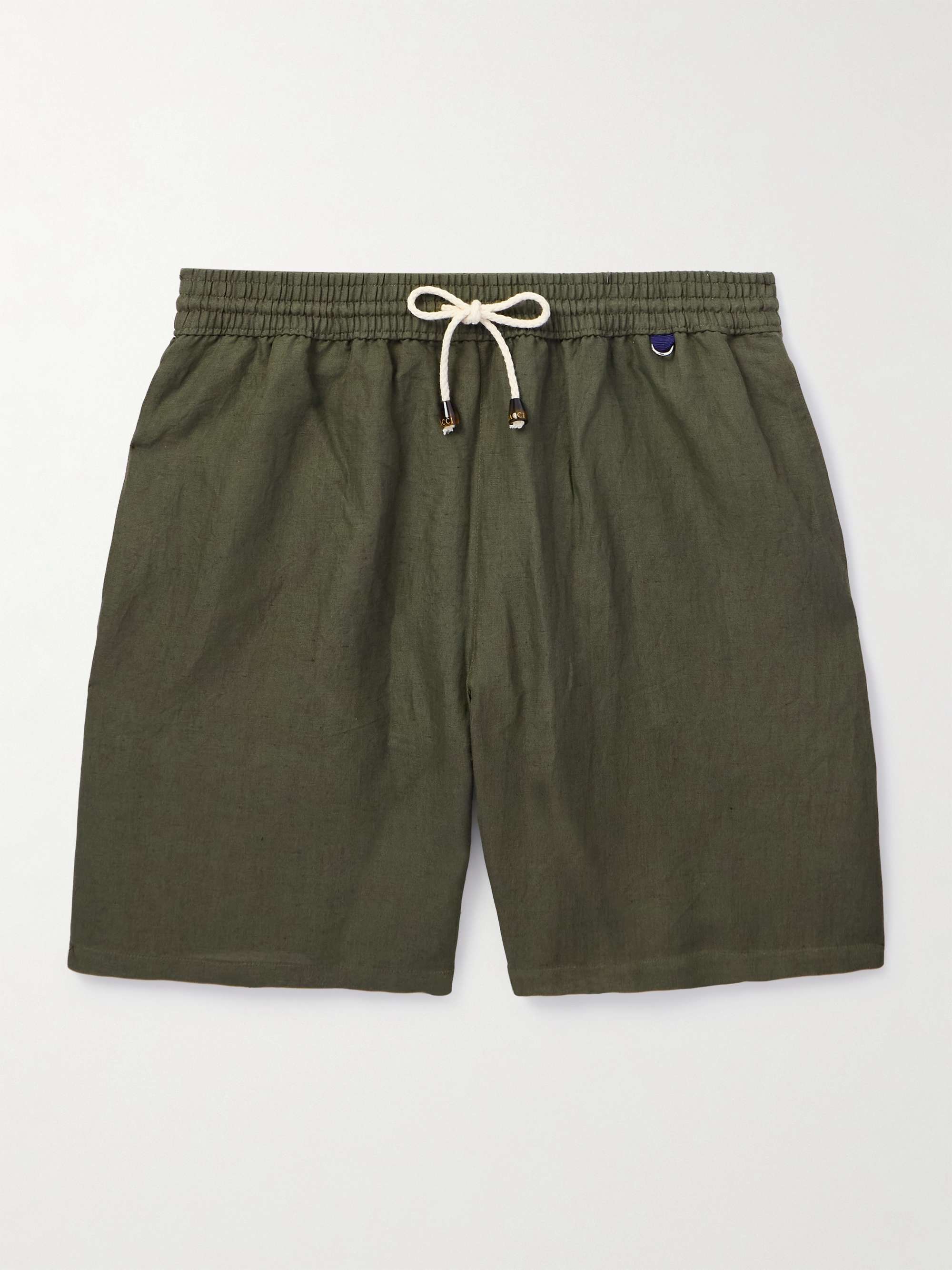 Straight-Leg Mid-Length Linen Swim Shorts view