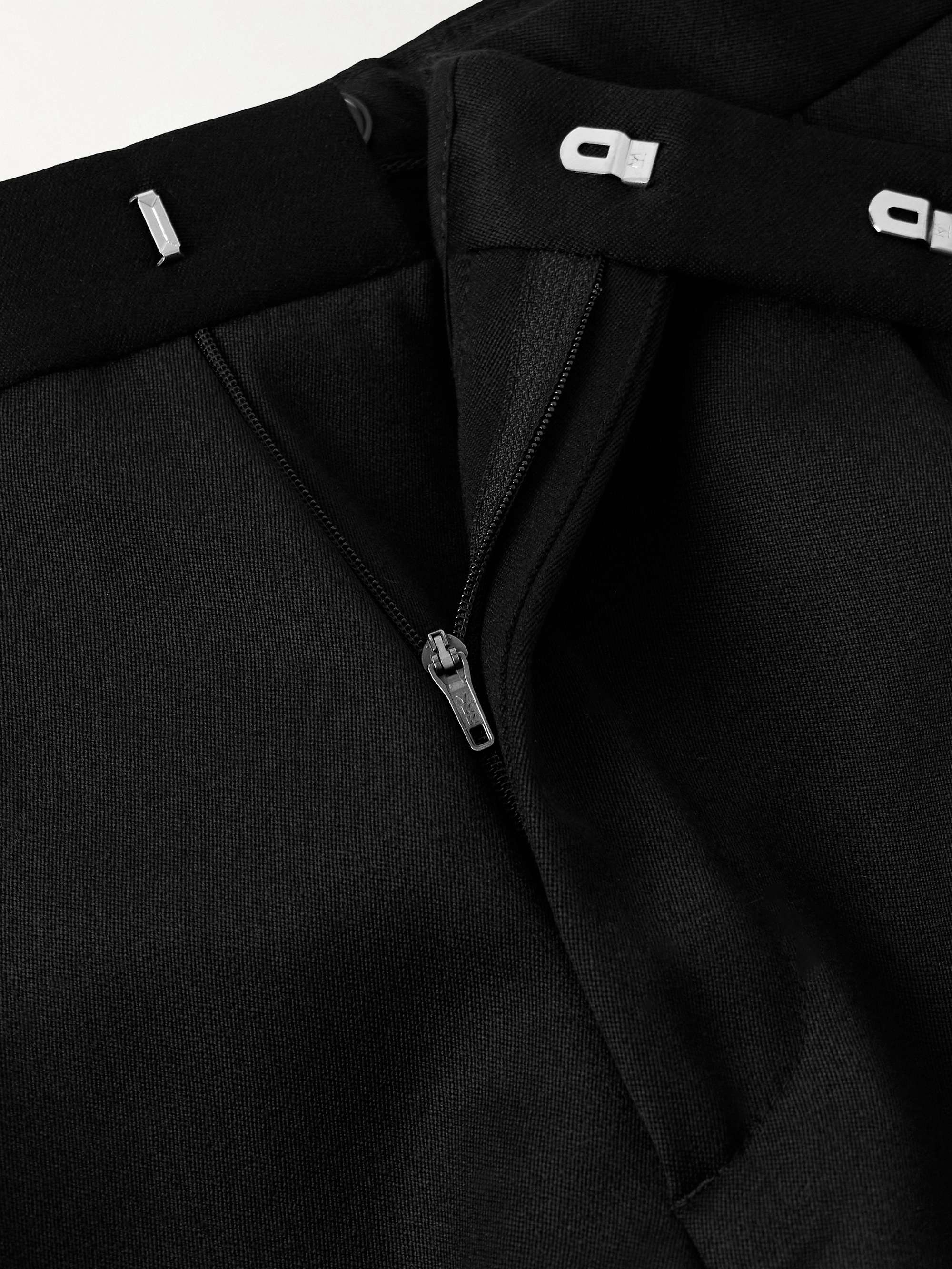 Tommy Straight-Leg Grosgrain-Trimmed Pleated Wool Tuxedo Trousers view