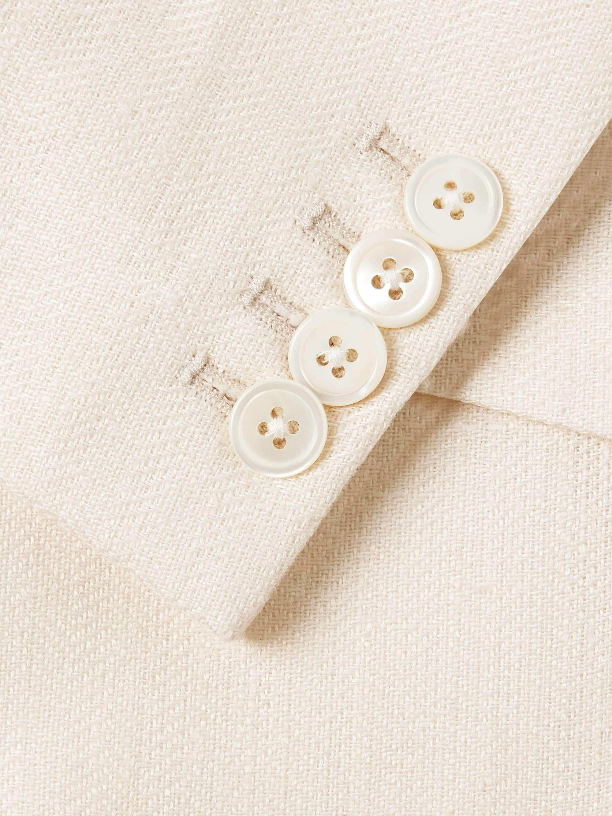 Slim-Fit Herringbone Linen and Silk-Blend Suit Jacket view