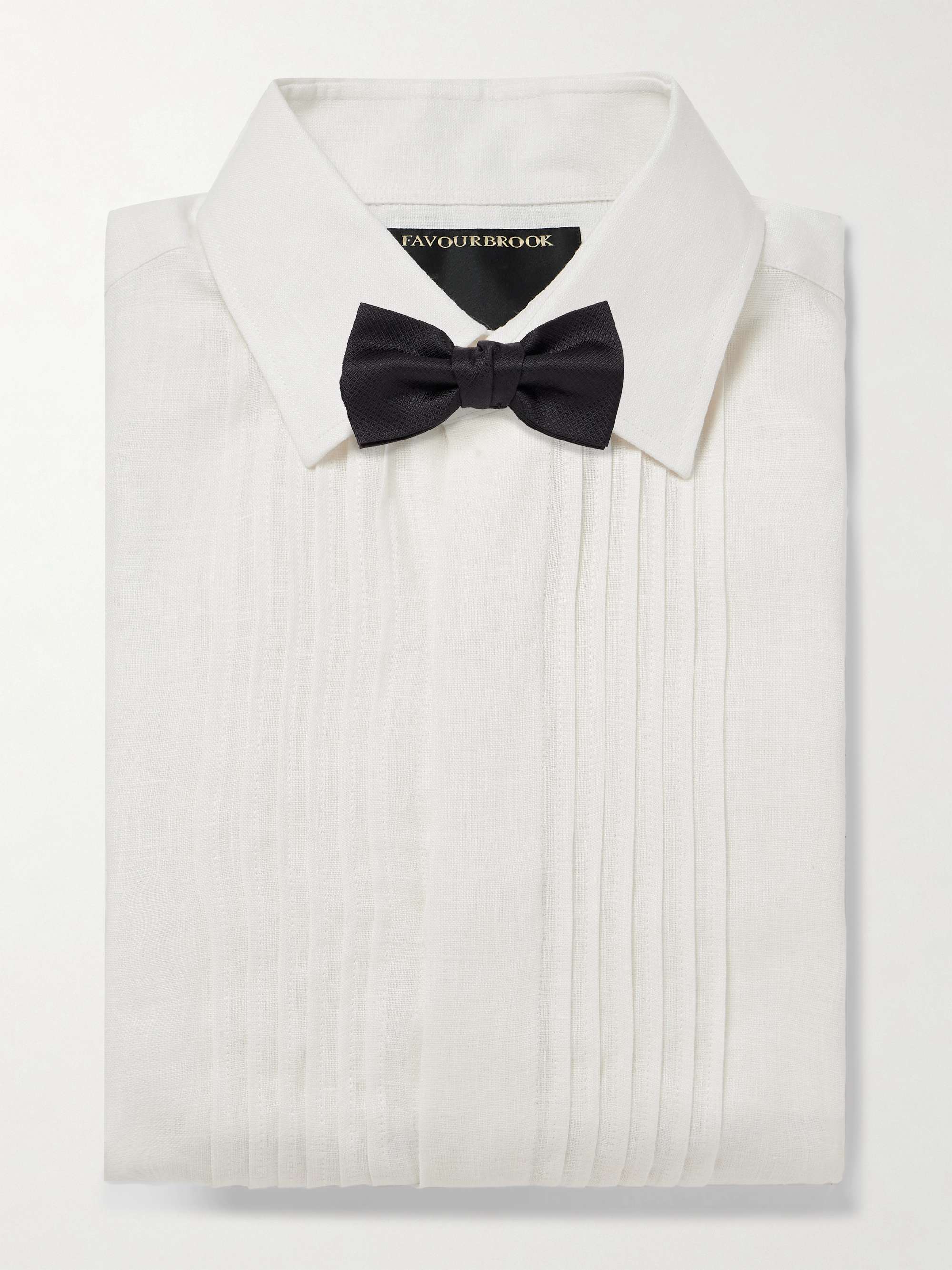 Pintucked Linen Tuxedo Shirt view