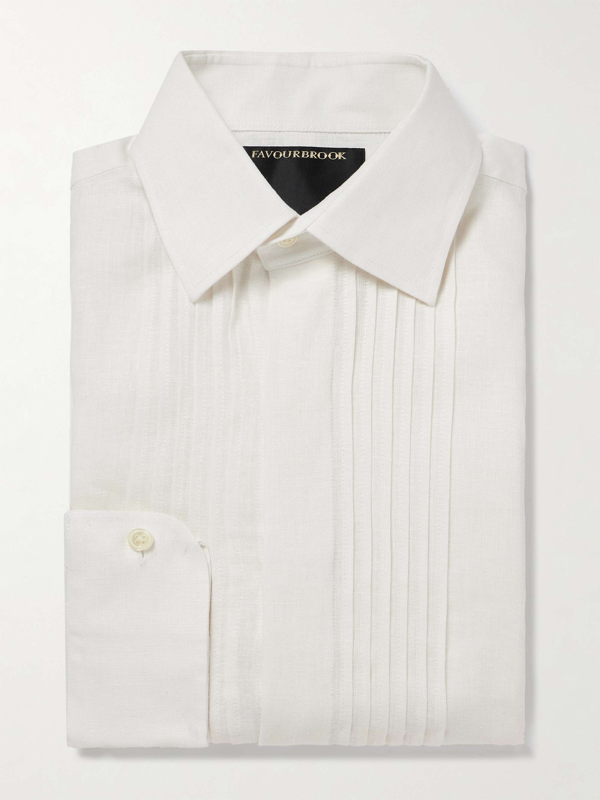 Pintucked Linen Tuxedo Shirt view