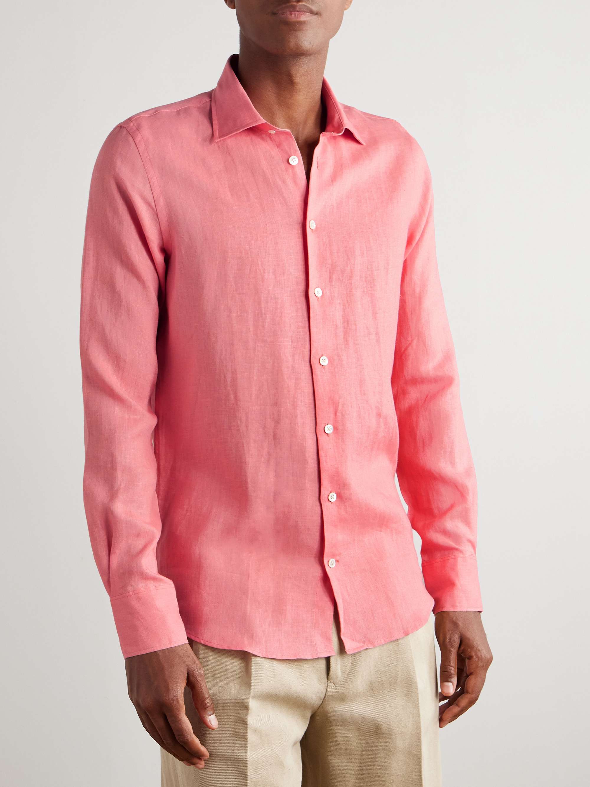 Slim-Fit Linen Shirt view